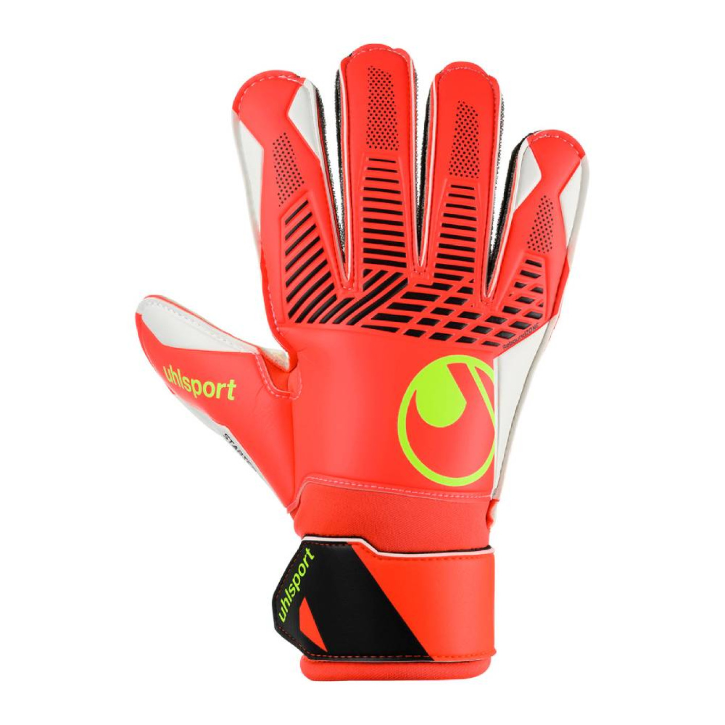 Uhlsport FM Starter Soft Gants de Gardien de But Rouge Vif Noir Jaune Vif
