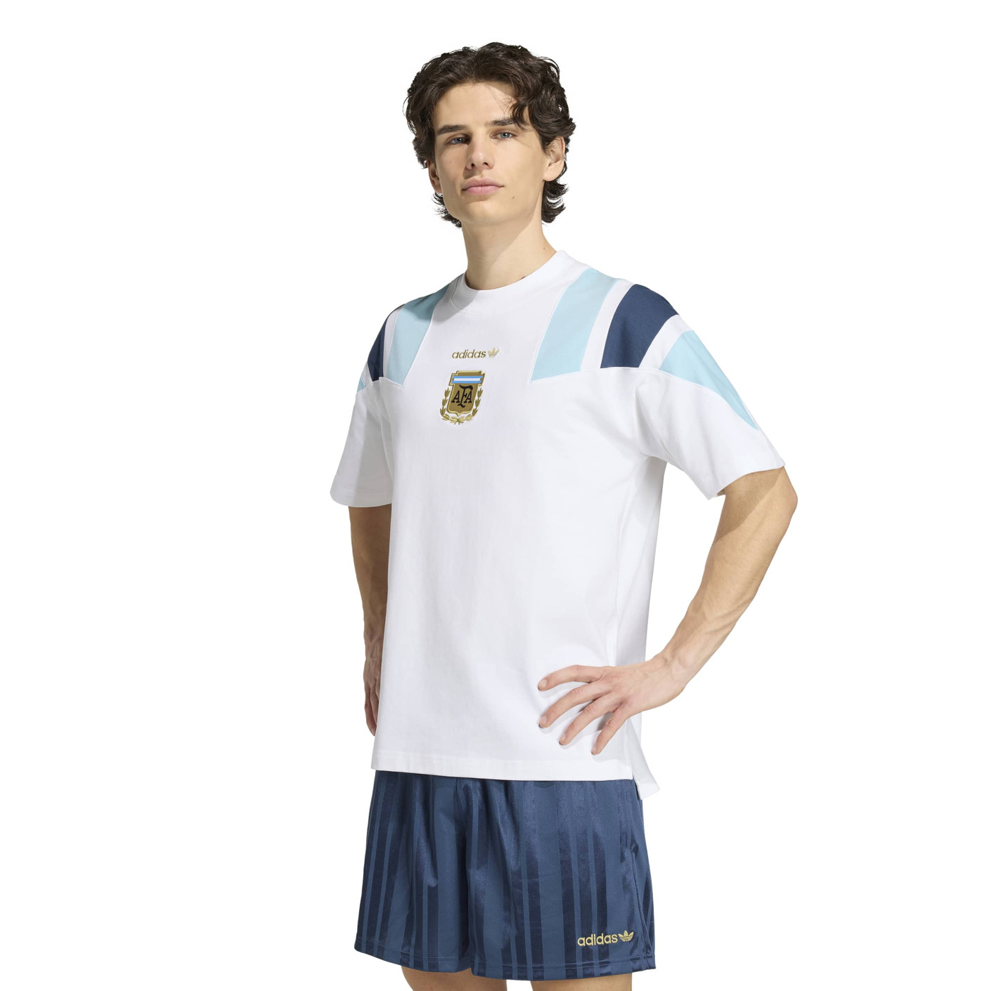 adidas Argentinië EQT T-Shirt Wit Donkerblauw Goud