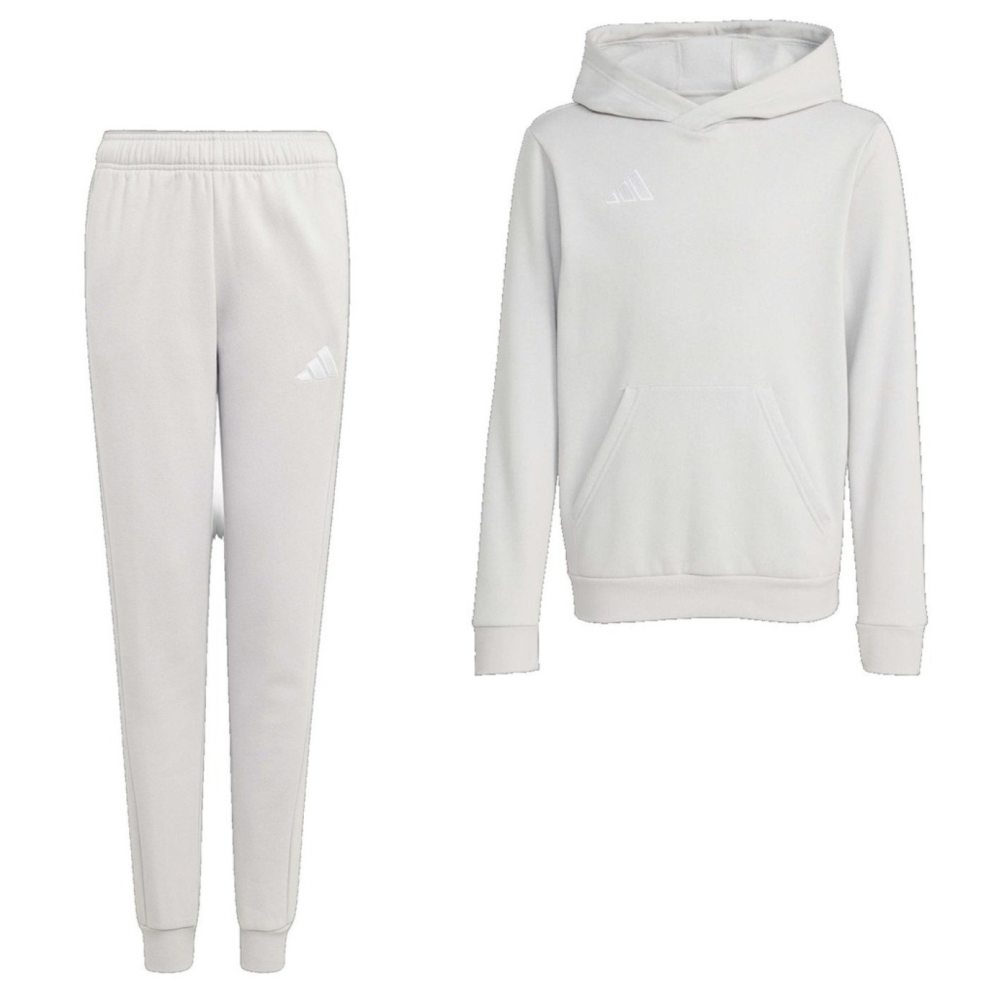 Survêtement à capuche adidas Entrada 26 pour Enfants, gris et blanc