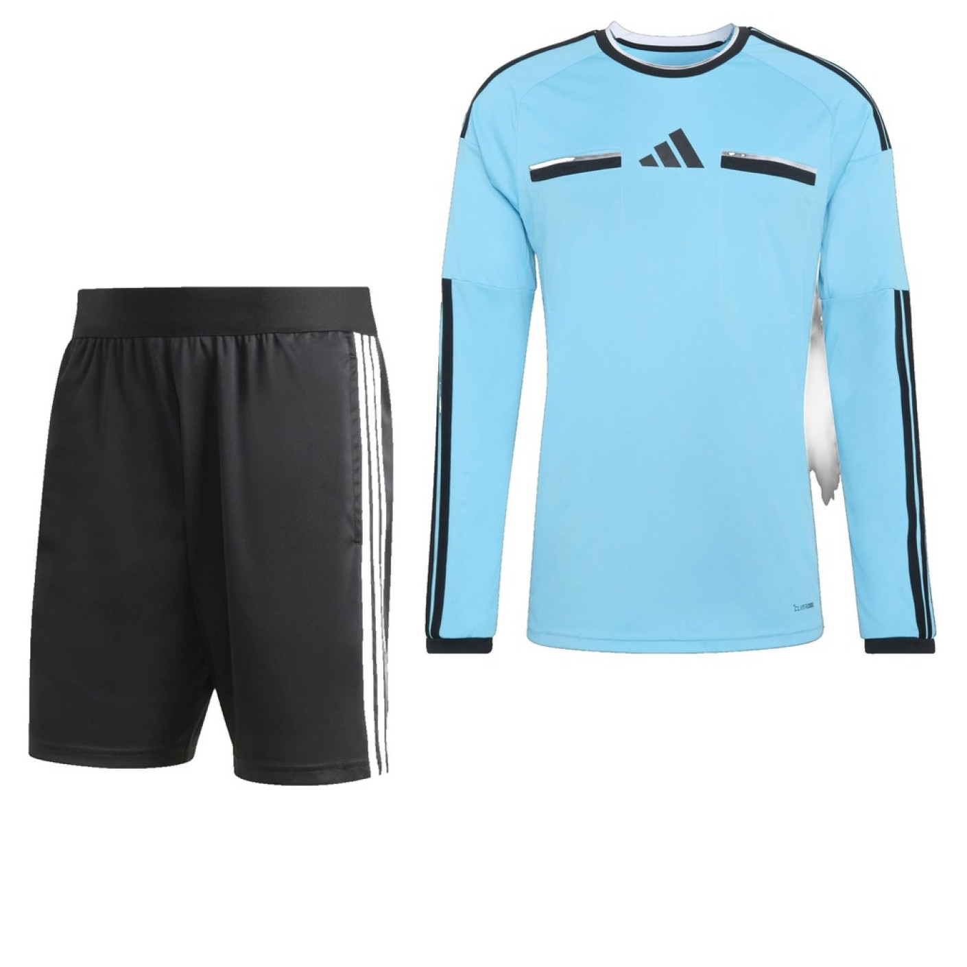 Kit d'arbitre à manches longues adidas REF 26 bleu noir