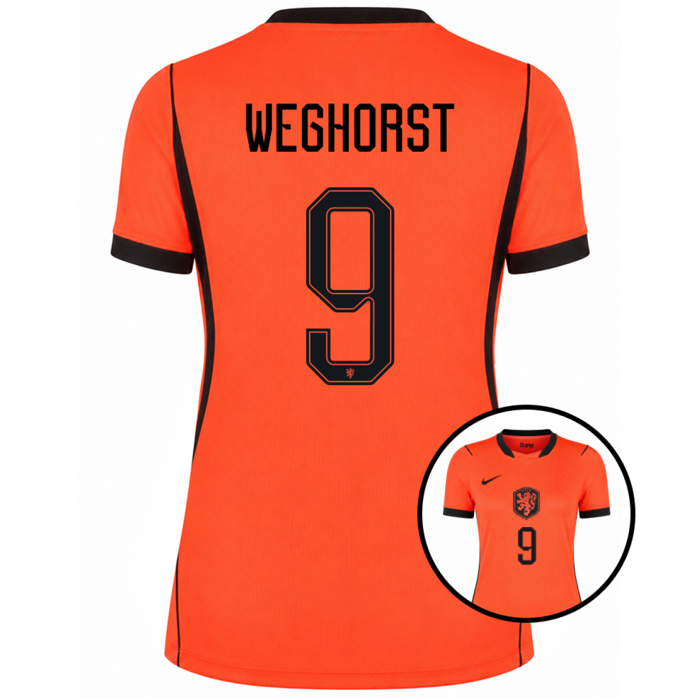 Chemise Nike Netherlands Weghorst 9 Home 2026-2028 pour femmes