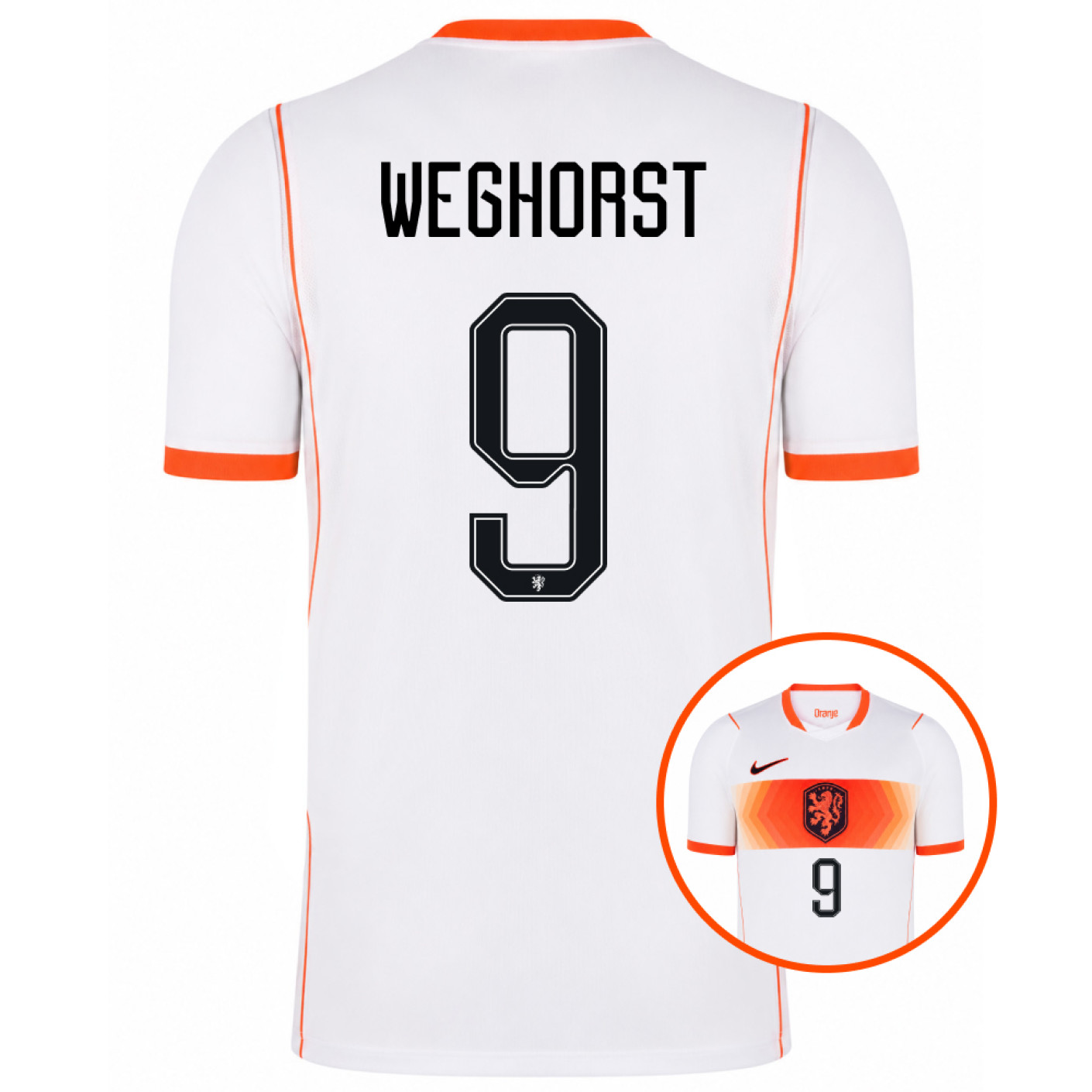 Maillot Nike Netherlands Weghorst 9 Away 2026-2028
