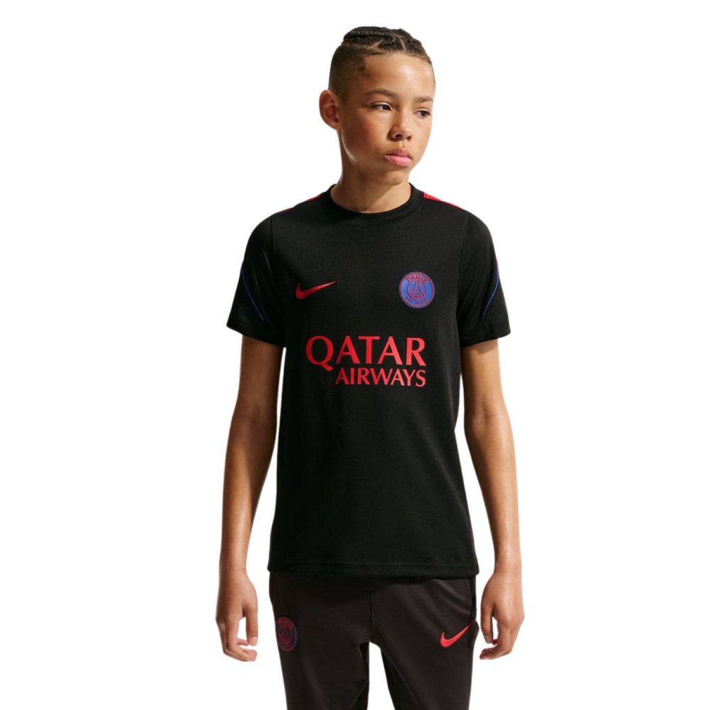 Nike Paris Saint-Germain Strike Trainingsshirt 2026-2027 Kids Zwart Felrood Donkerblauw