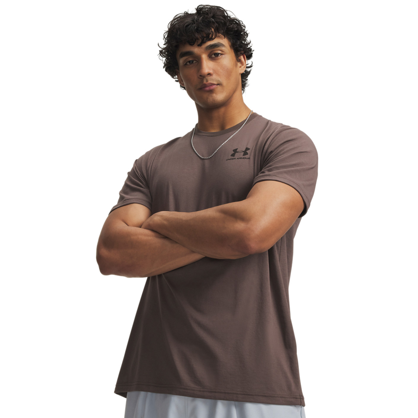 Under Armour Left Chest Logo T-Shirt Bruin Zwart