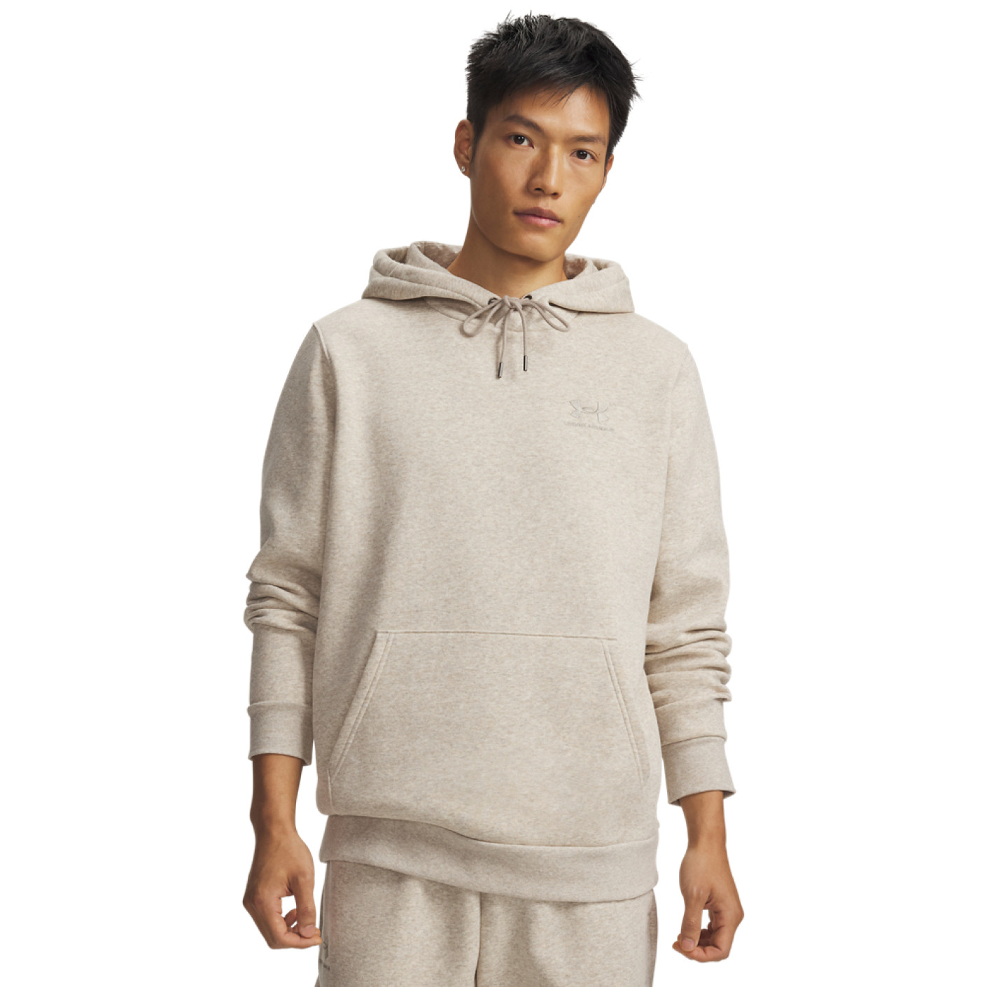 Under Armour Essential Icon Fleece Hoodie Lichtgrijs Beige