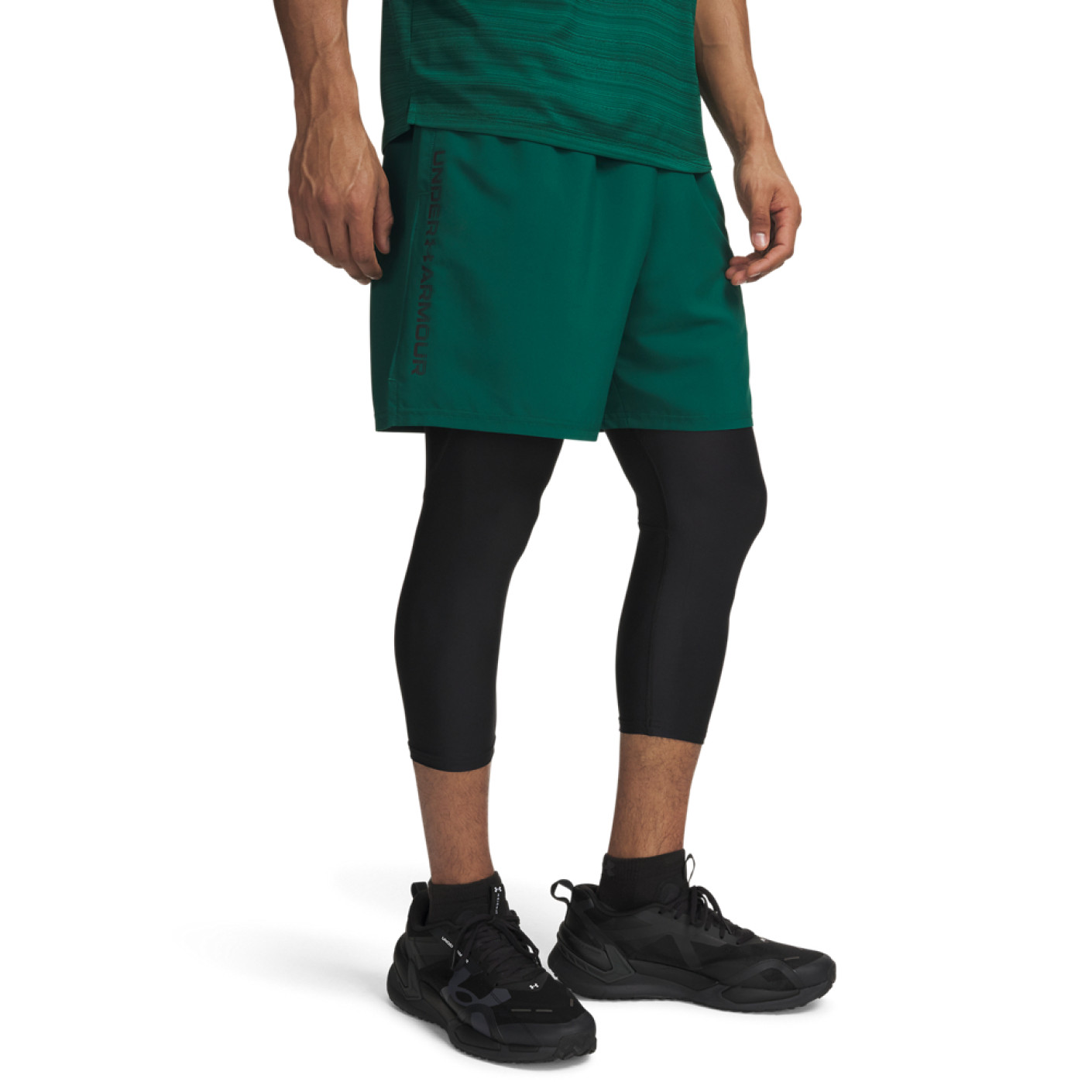 Under Armour Tech Woven Wordmark Trainingsbroekje Donkergroen Zwart