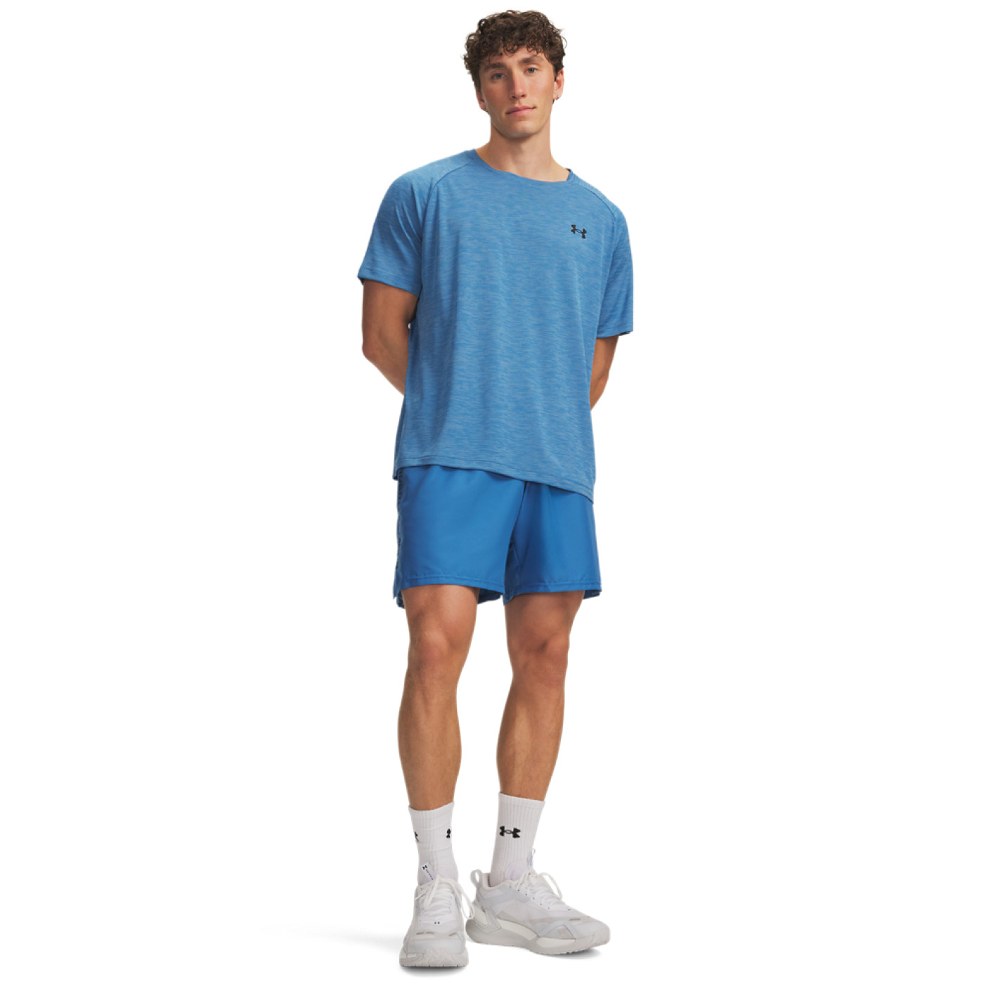 Under Armour Tech Textured Woven Trainingsset Grijsblauw Zwart