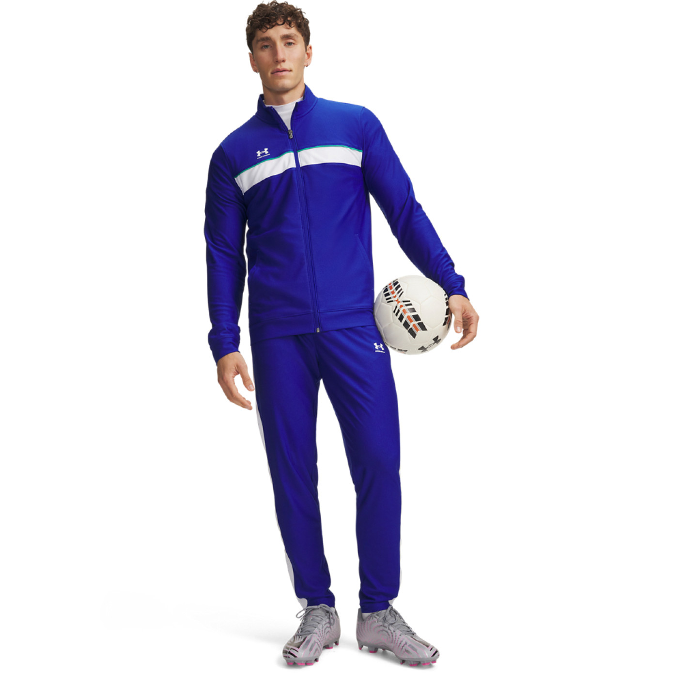 Survêtement Under Armour Challenger entièrement zippé bleu blanc bleu clair