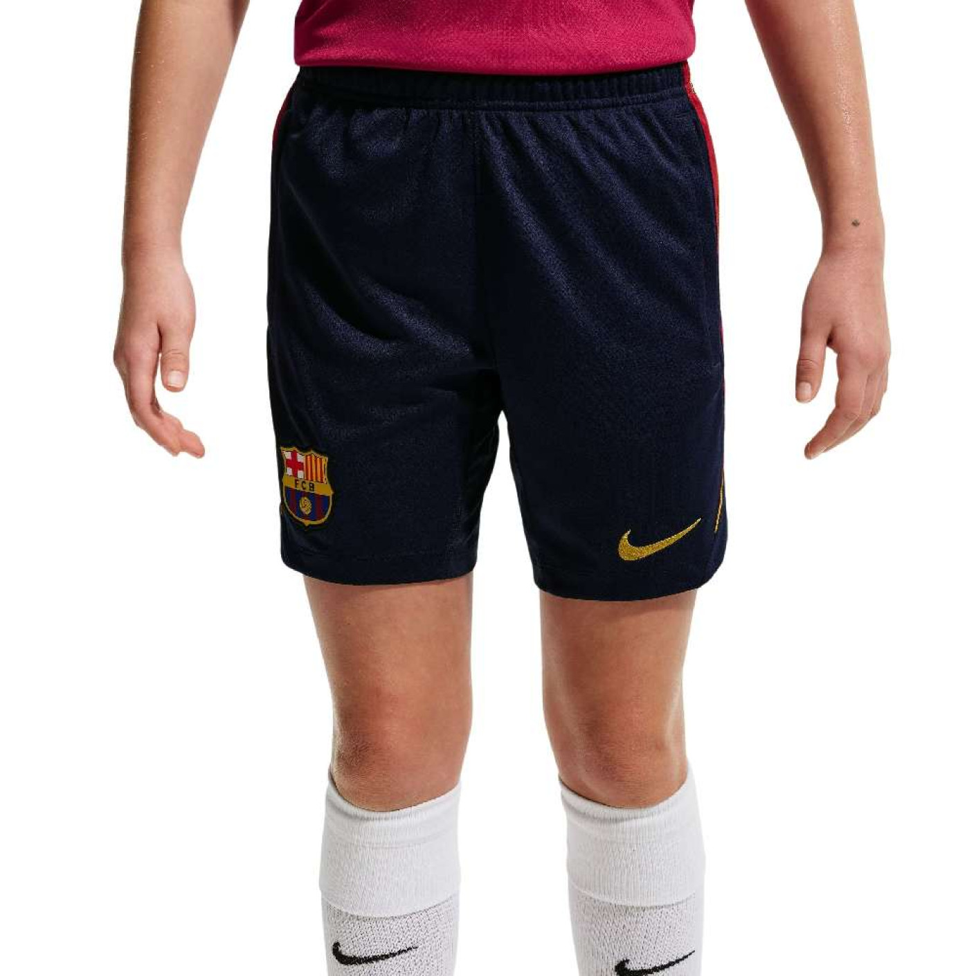 Nike FC Barcelone Strike Short d'Entraînement 2026-2027 Enfants Bleu Foncé Rouge Jaune