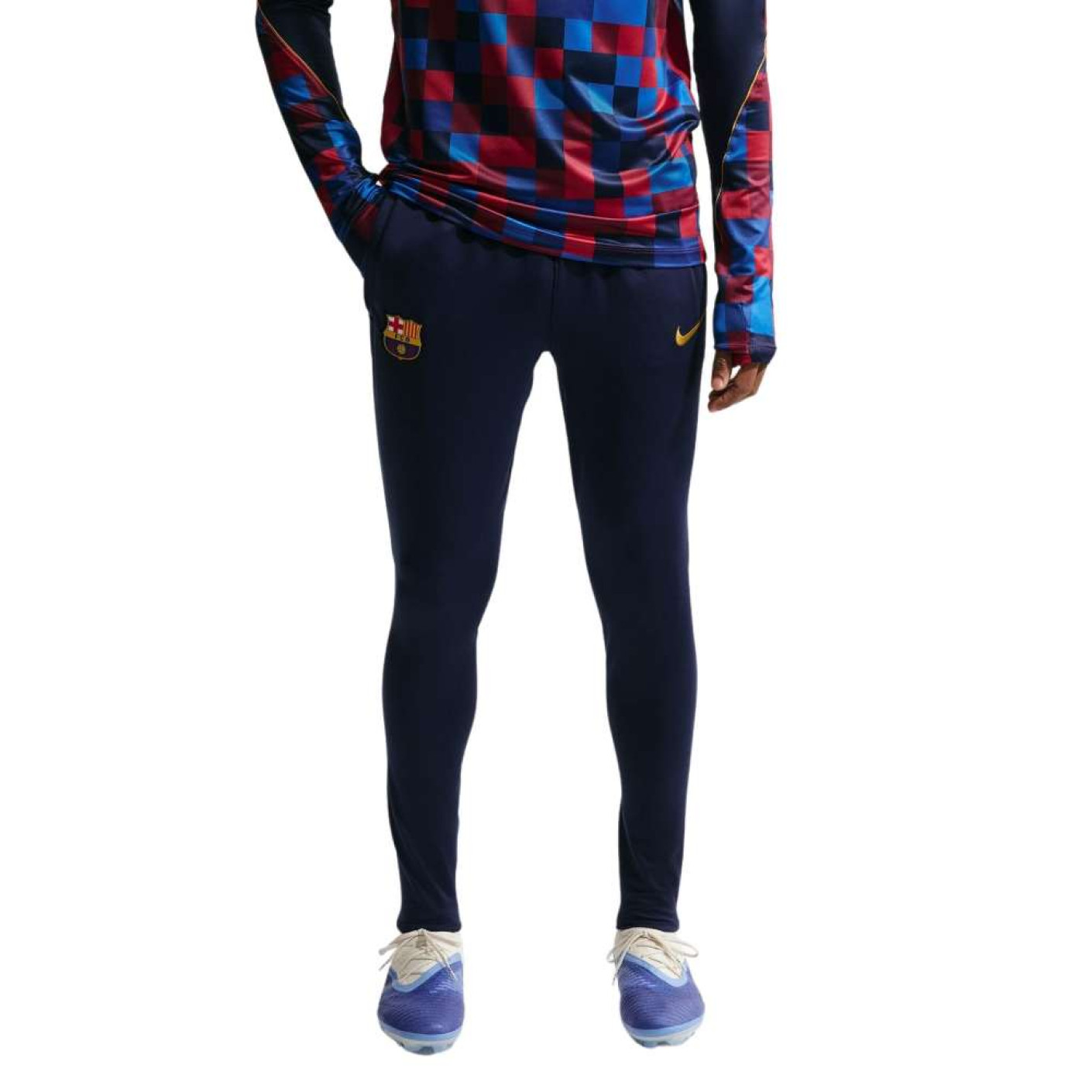 Nike FC Barcelone Strike Pantalon d'Entraînement 2026-2027 Bleu Foncé Rouge Jaune
