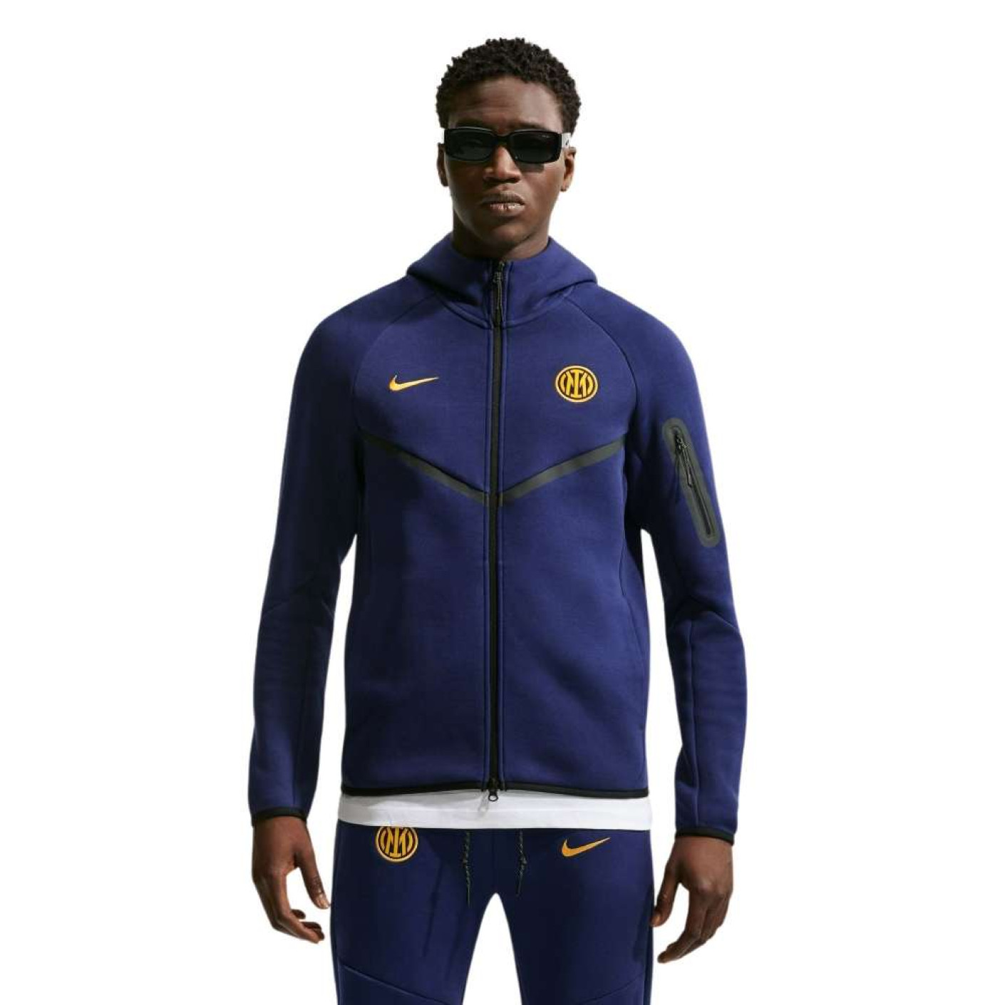 Gilet polaire Nike Inter Milan Tech 2026-2027 bleu foncé noir doré jaune