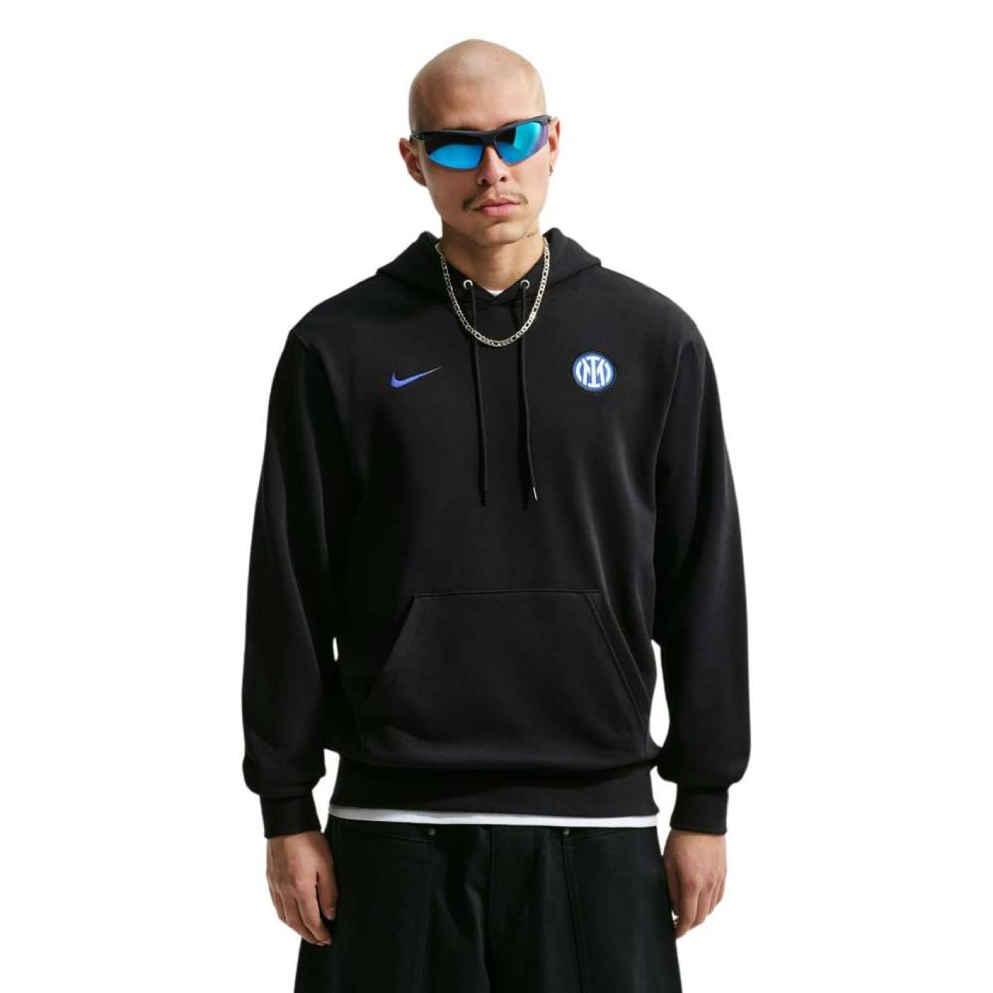 Nike Inter Milan Club Sportswear Hoodie 2026-2027 Zwart Donkerblauw Wit