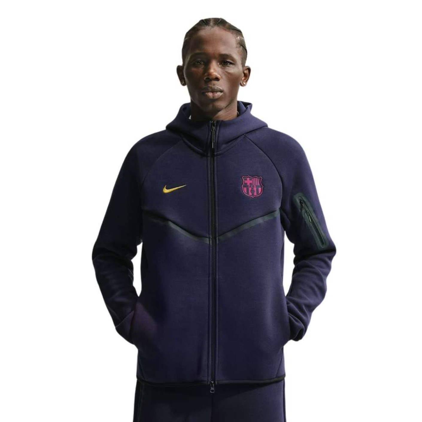 Gilet polaire Nike FC Barcelona Tech 2026-2027 bleu foncé noir jaune rose