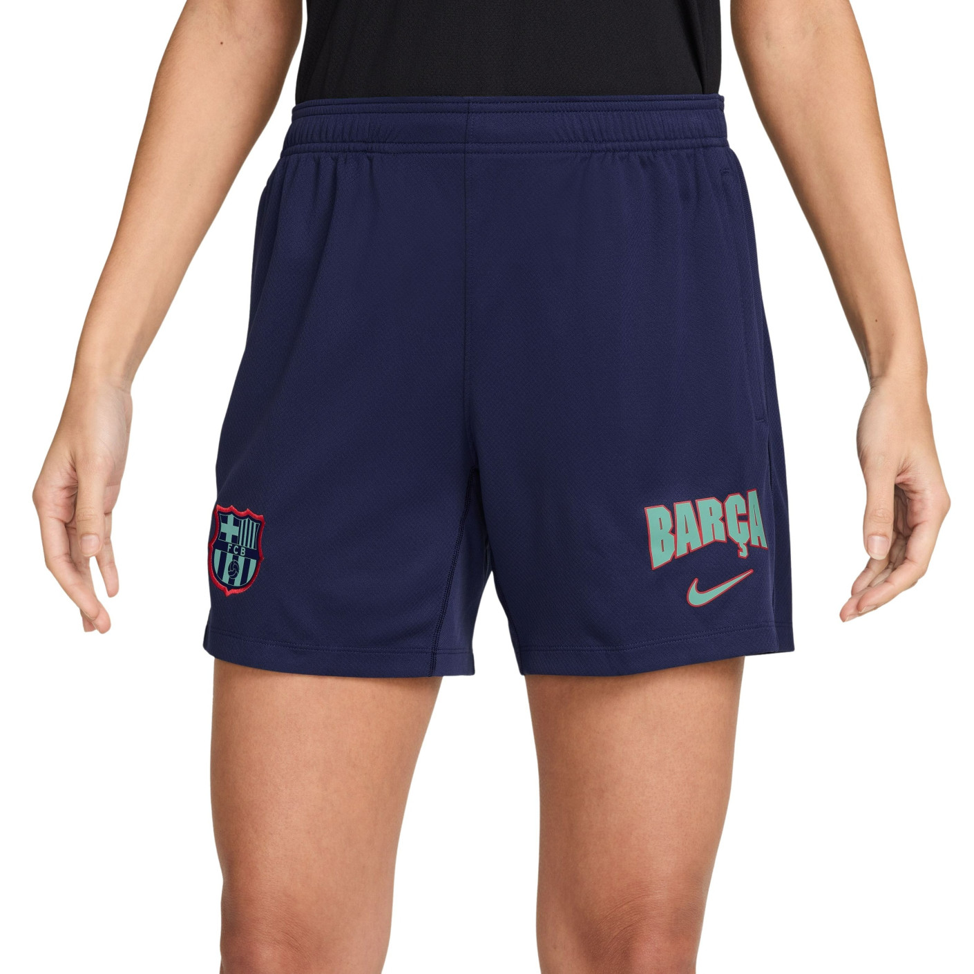 Nike FC Barcelona Strike Trainingsbroekje 2026-2027 Dames Donkerblauw Lichtgroen