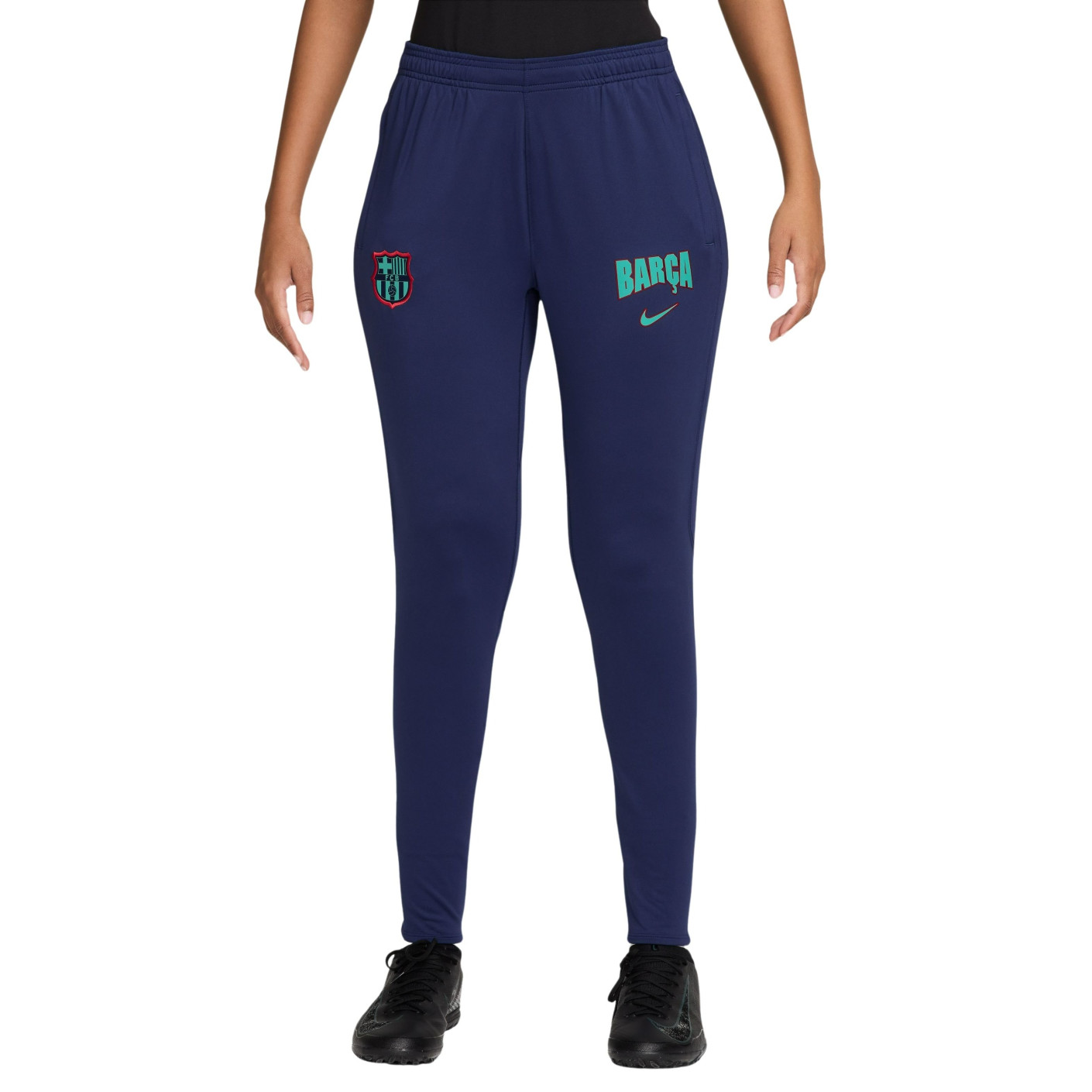 Nike FC Barcelona Strike Trainingsbroek 2026-2027 Dames Donkerblauw Lichtgroen
