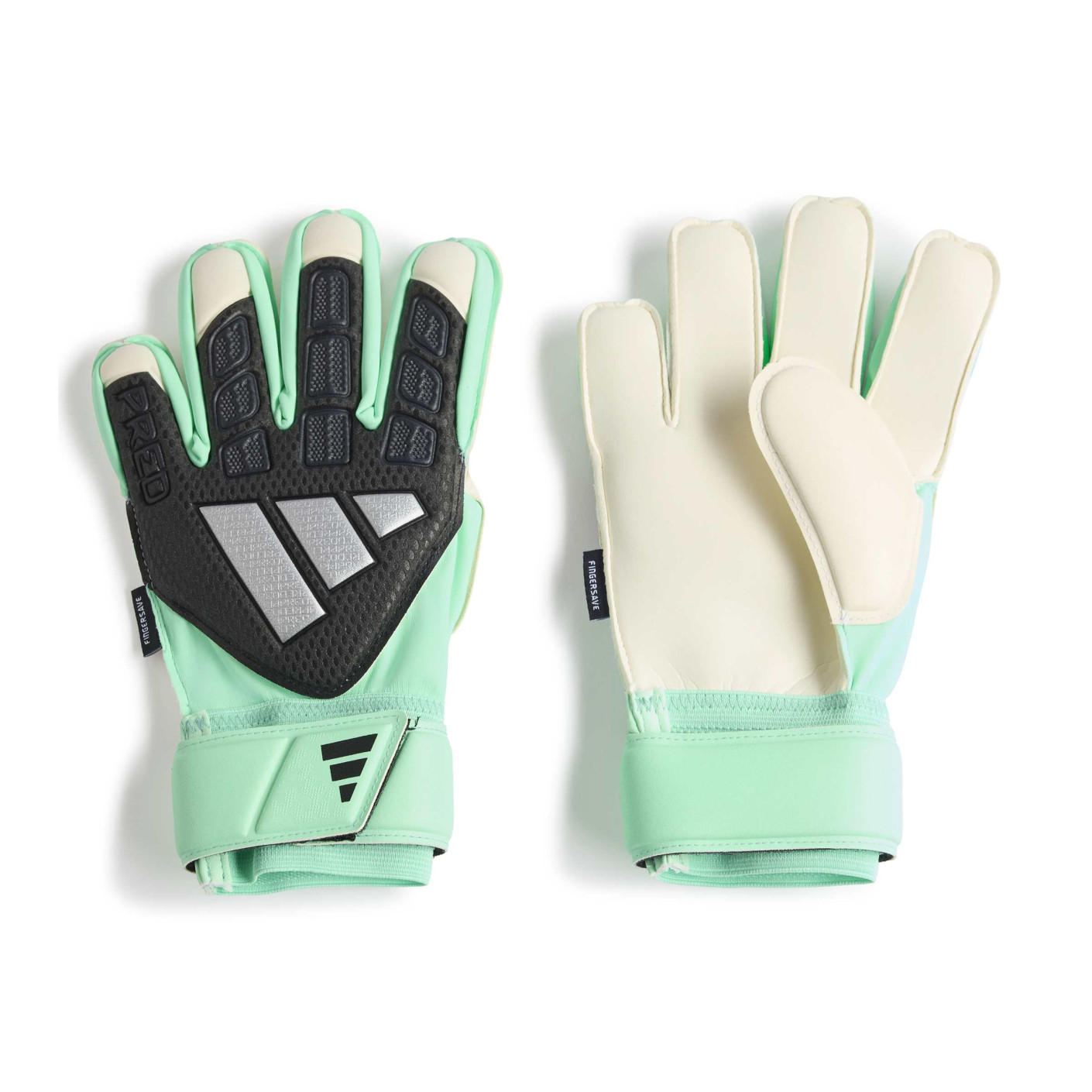 adidas Predator Match Fingersave Keepershandschoenen Kids Mintgroen Zwart Zilver