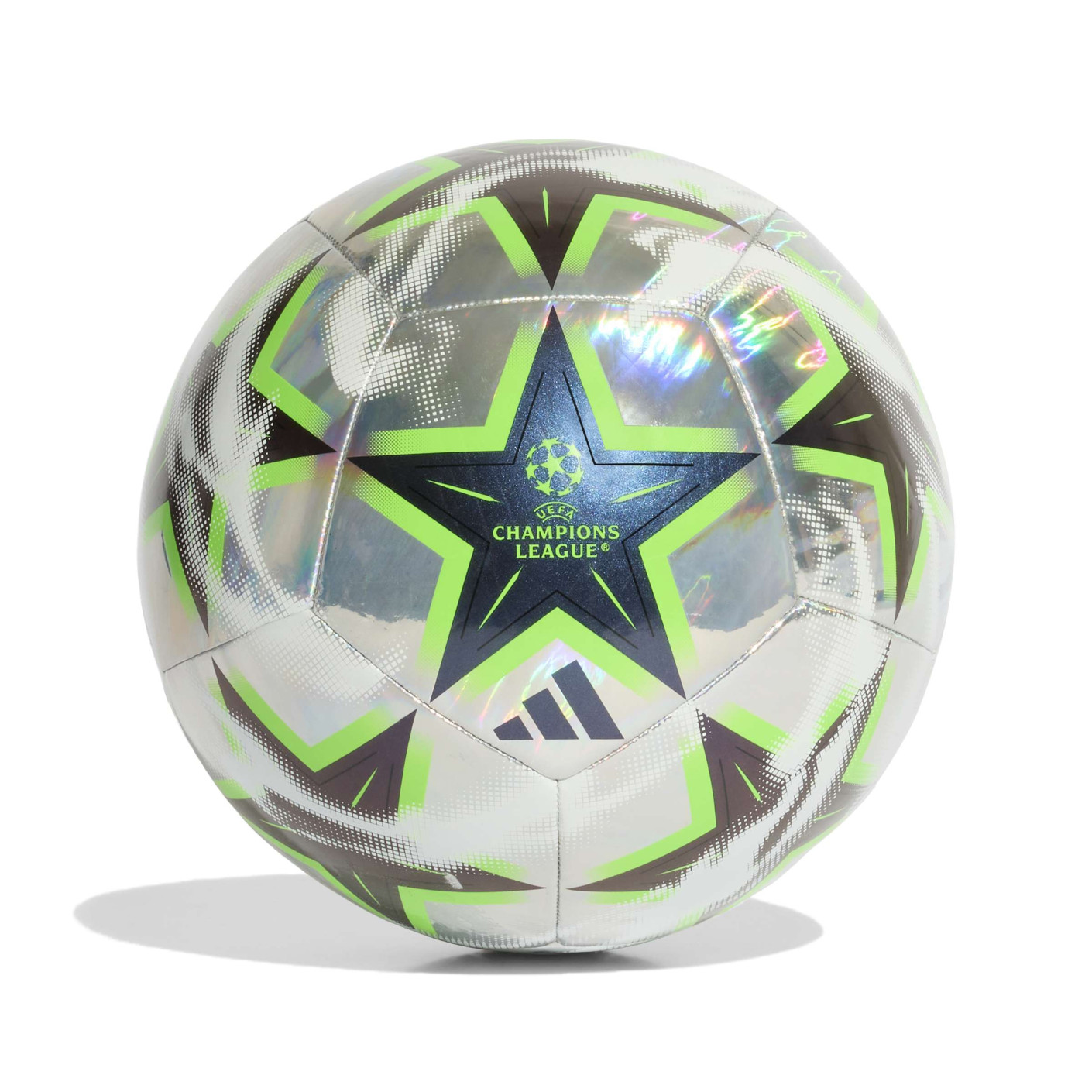 adidas UEFA Champions League Training Foil Voetbal Maat 5 2026-2027 Zilver Zwart Neongeel