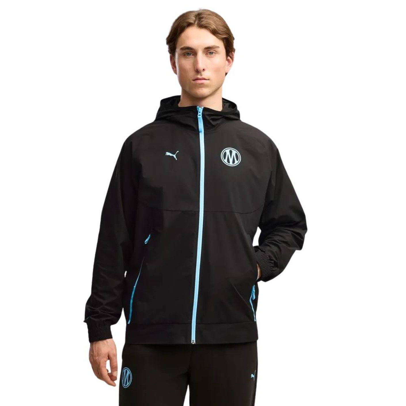 PUMA Olympique Marseille Pumatech Woven Trainingsjack 2026-2027 Zwart Blauw