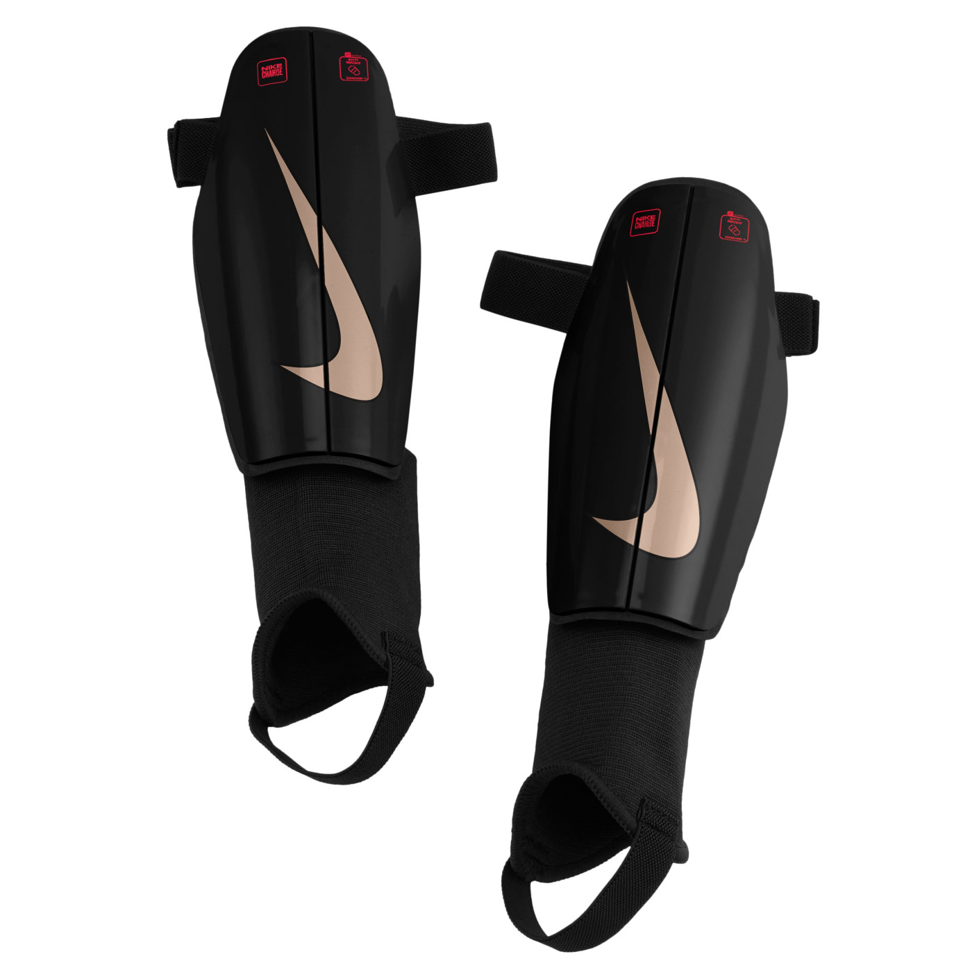 Nike Charge Scheenbeschermers Zwart Felrood Goud