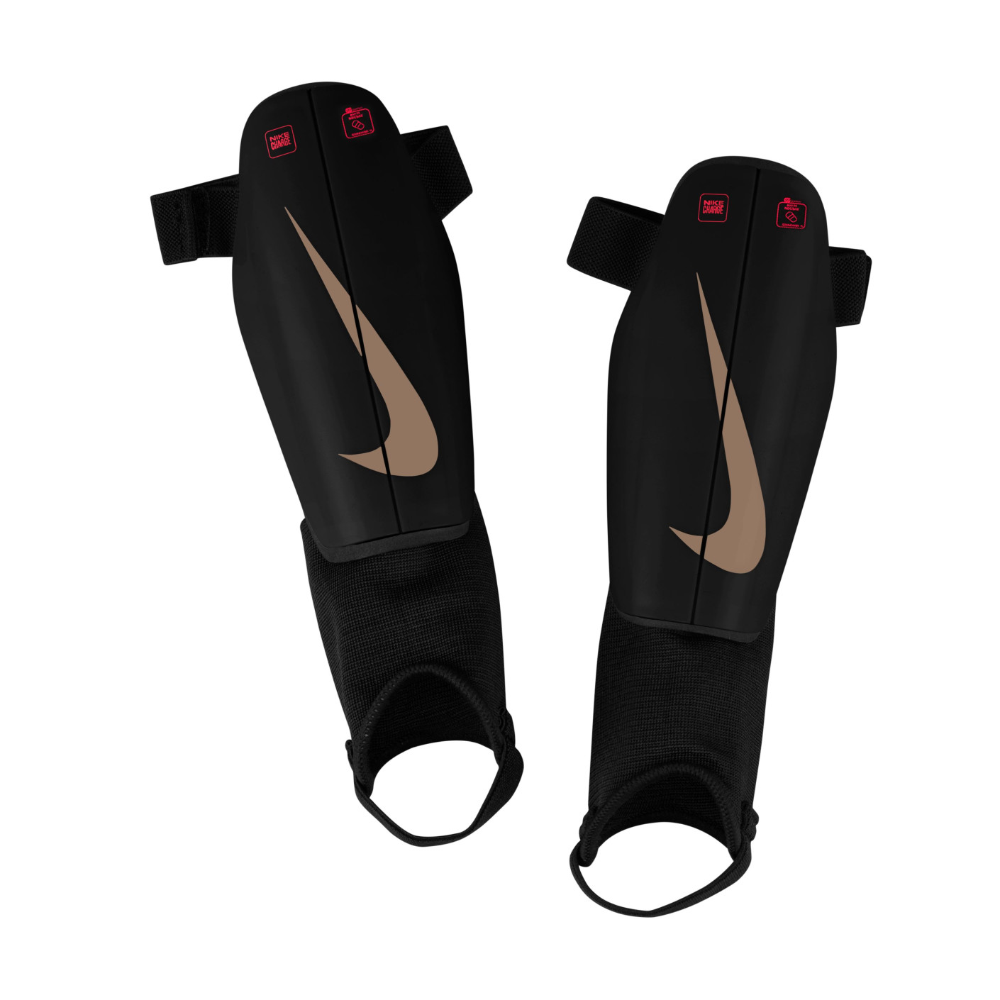 Nike Charge Scheenbeschermers Kids Zwart Felrood Goud