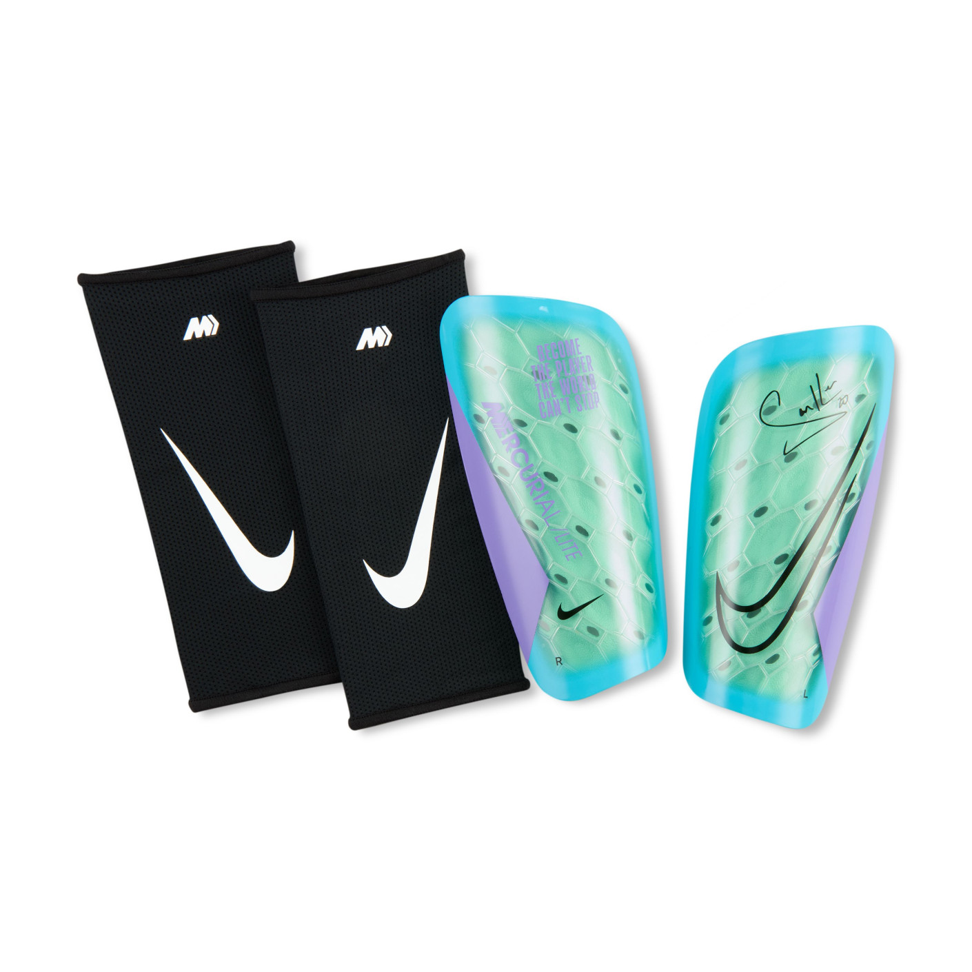 Nike Mercurial Lite Sam Kerr Protège-Tibias Turquoise Mauve Bleu Vif Orange
