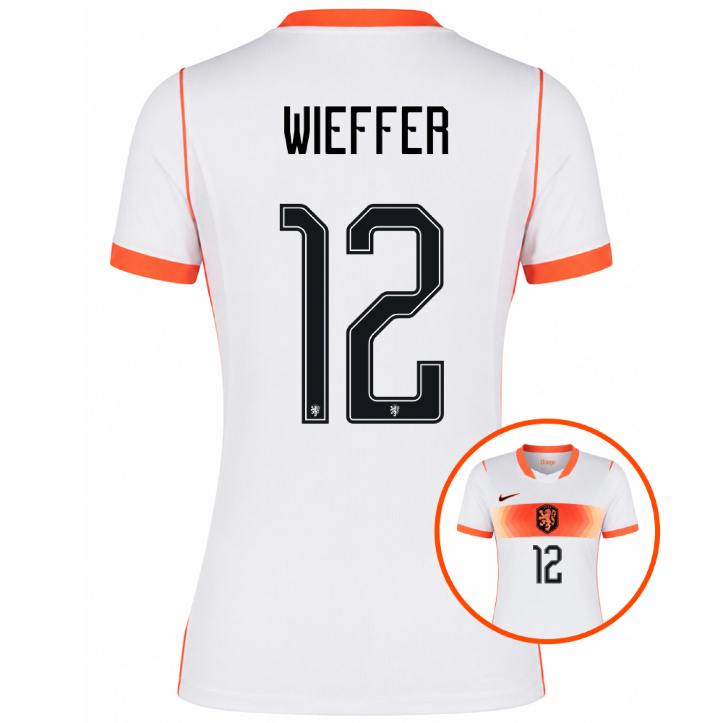 Chemise Nike Netherlands Wieffer 12 Away 2026-2028 pour femmes