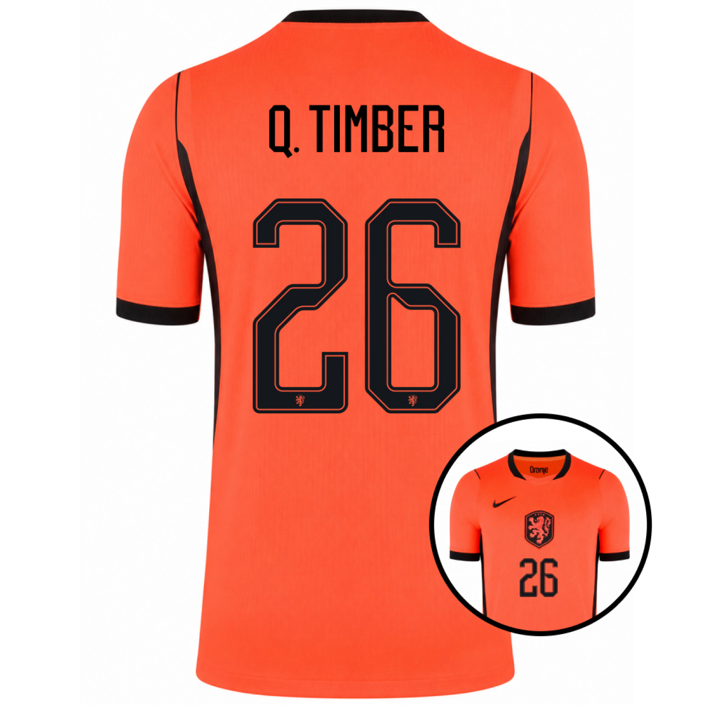 Maillot Nike Netherlands Q. Timber 26 Home 2026-2028