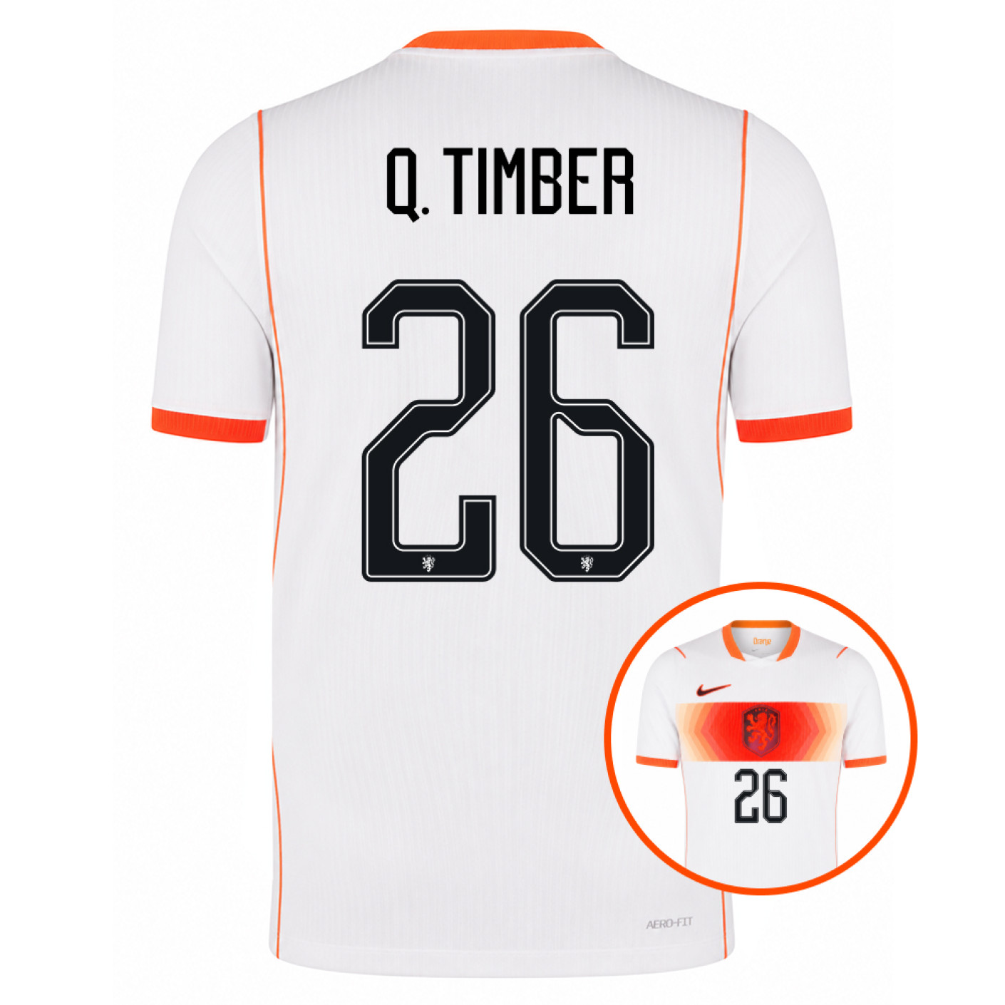 Chemise Nike Netherlands Q. Timber 26 Authentic Away 2026-2028