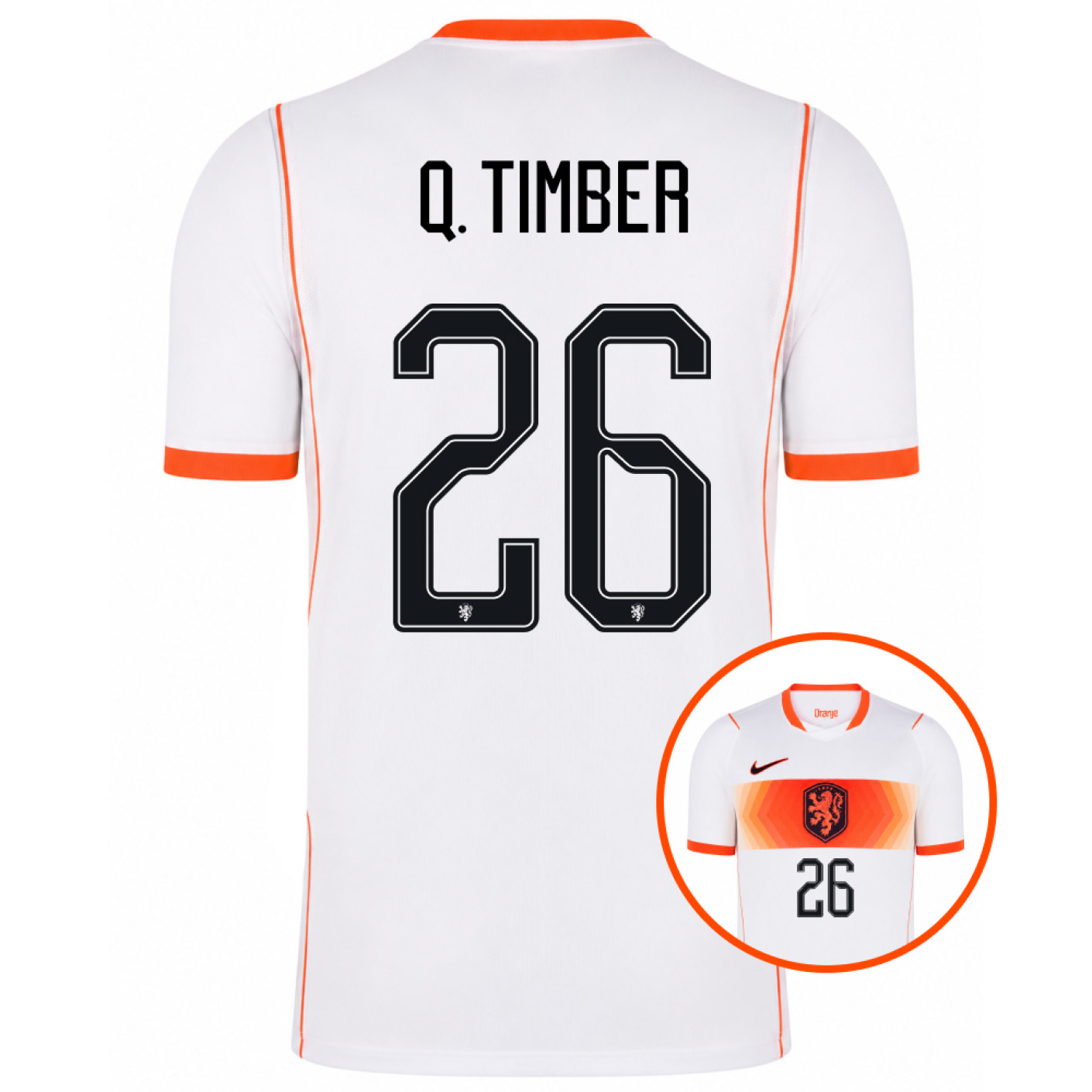 Maillot Nike Netherlands Q. Timber 26 Away 2026-2028