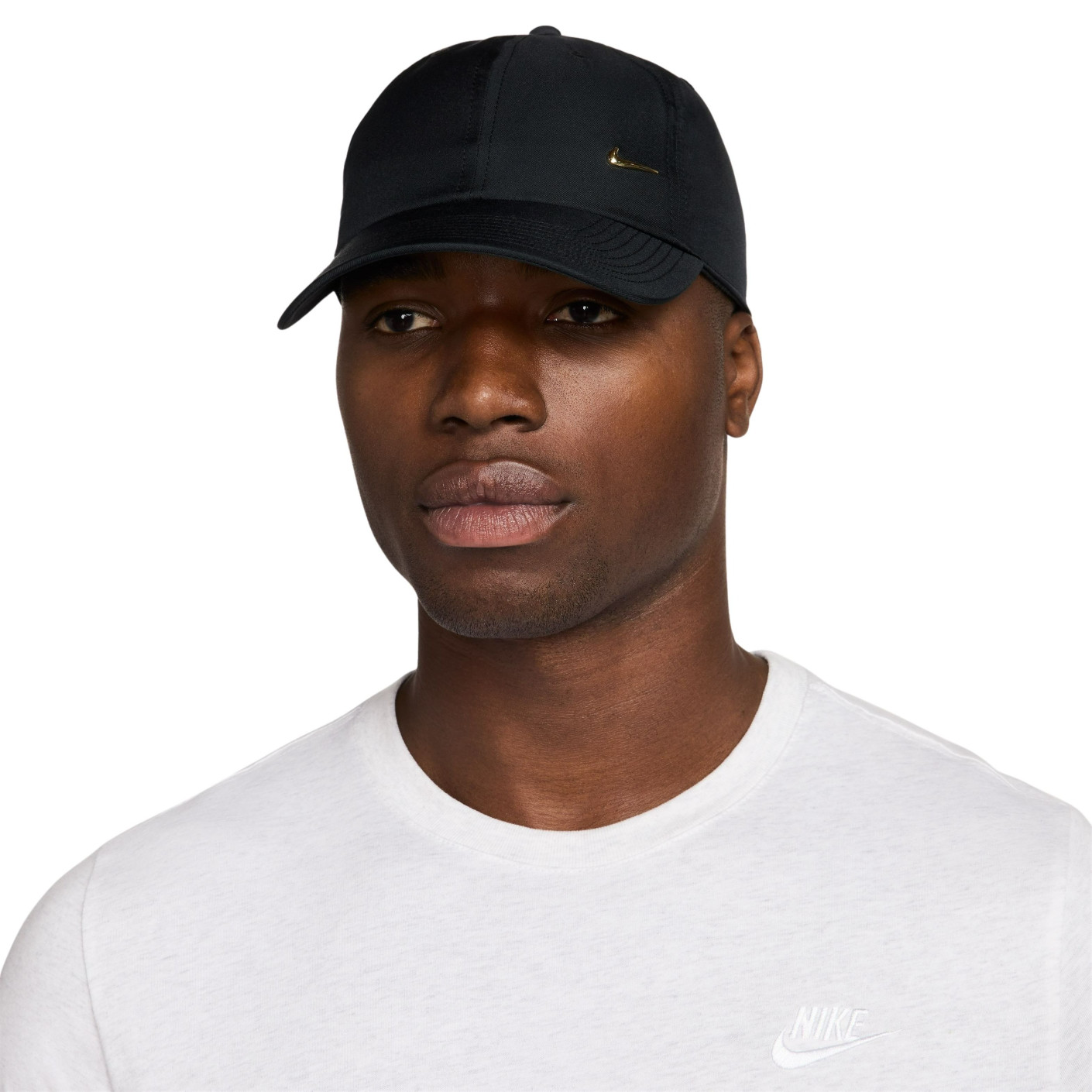 Casquette Nike Dri-FIT Club métallisée Swoosh noire dorée