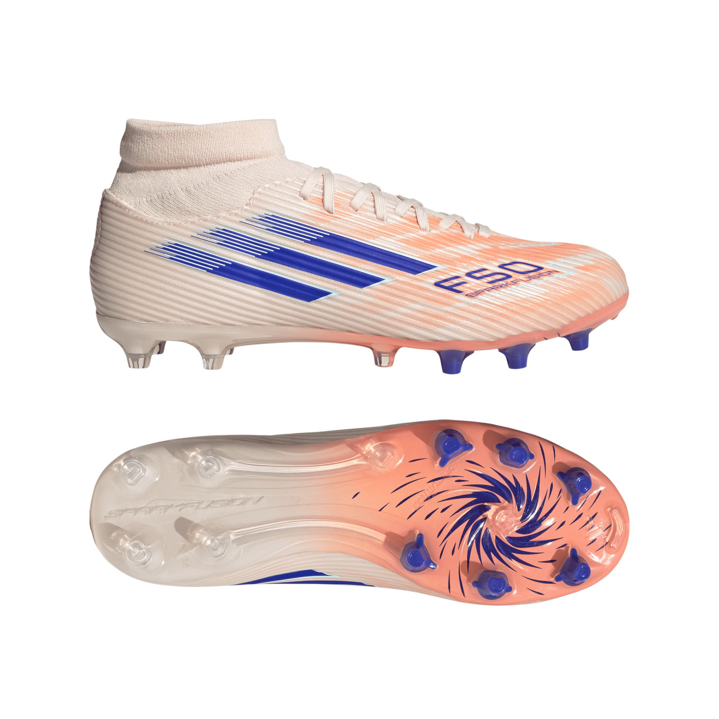 adidas F50 Sparkfusion League Gras / Kunstgras Voetbalschoenen (MG) Dames Oranje Blauw