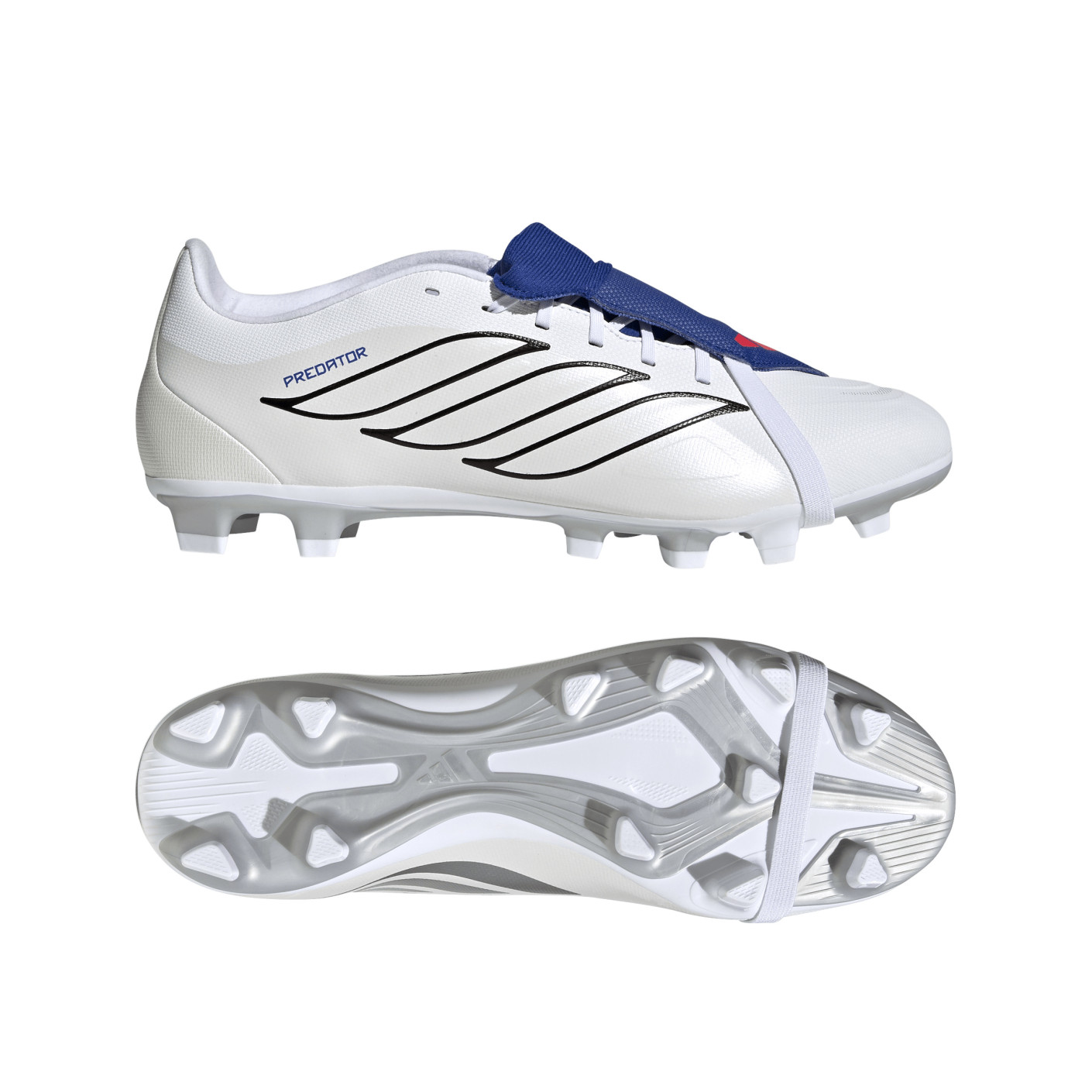 adidas Predator Club FT Gras / Kunstgras Voetbalschoenen (MG) Wit Zilver Blauw Rood
