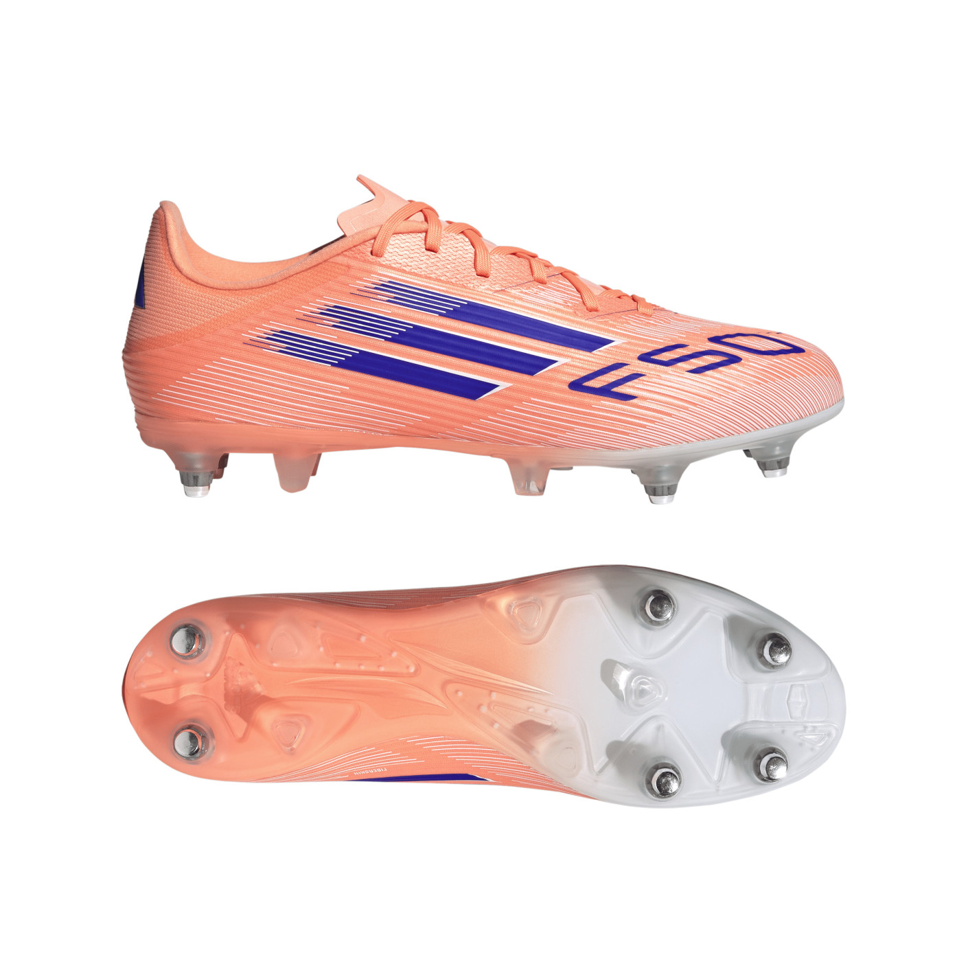 adidas F50 League IJzeren-Nop Voetbalschoenen (SG) Oranje Blauw Wit