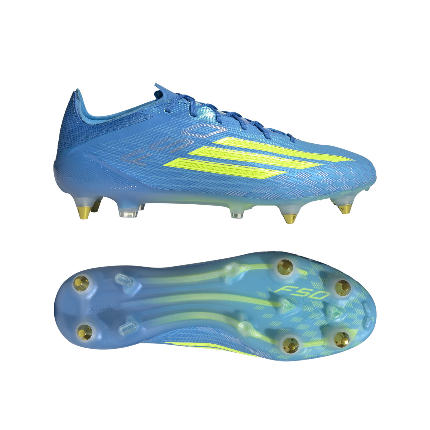 adidas F50 Elite IJzeren-Nop Voetbalschoenen (SG) Blauw Neongeel