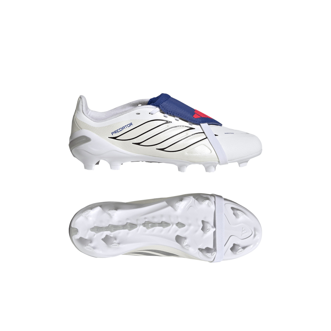 adidas Predator League FT Gras Voetbalschoenen (FG) Kids Wit Zilver Blauw Rood