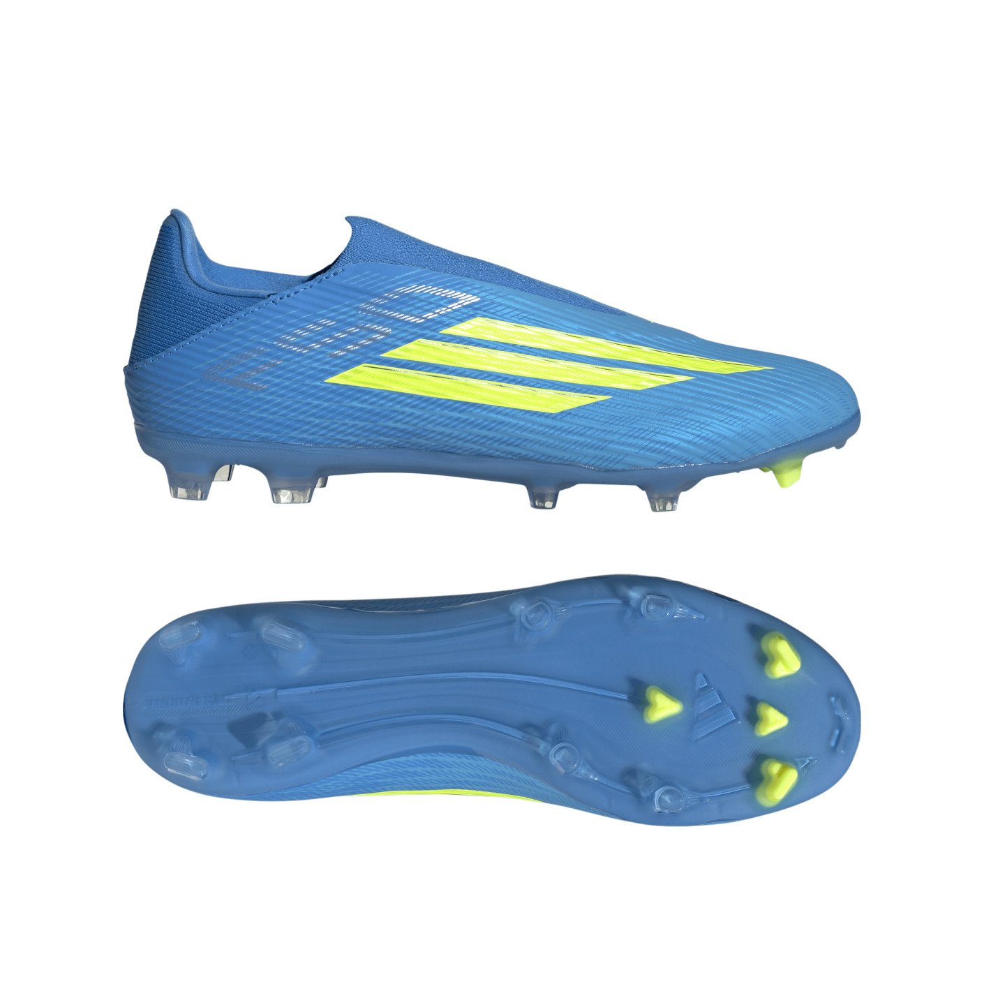 adidas F50 League Veterloze Gras / Kunstgras Voetbalschoenen (MG) Blauw Neongeel