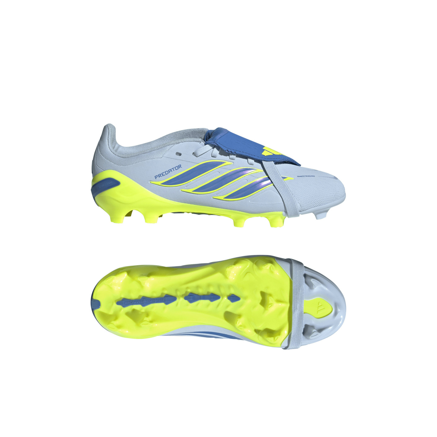 adidas Predator Elite FT Gazon Naturel Chaussures de Foot (FG) Enfants Bleu Clair Bleu Jaune