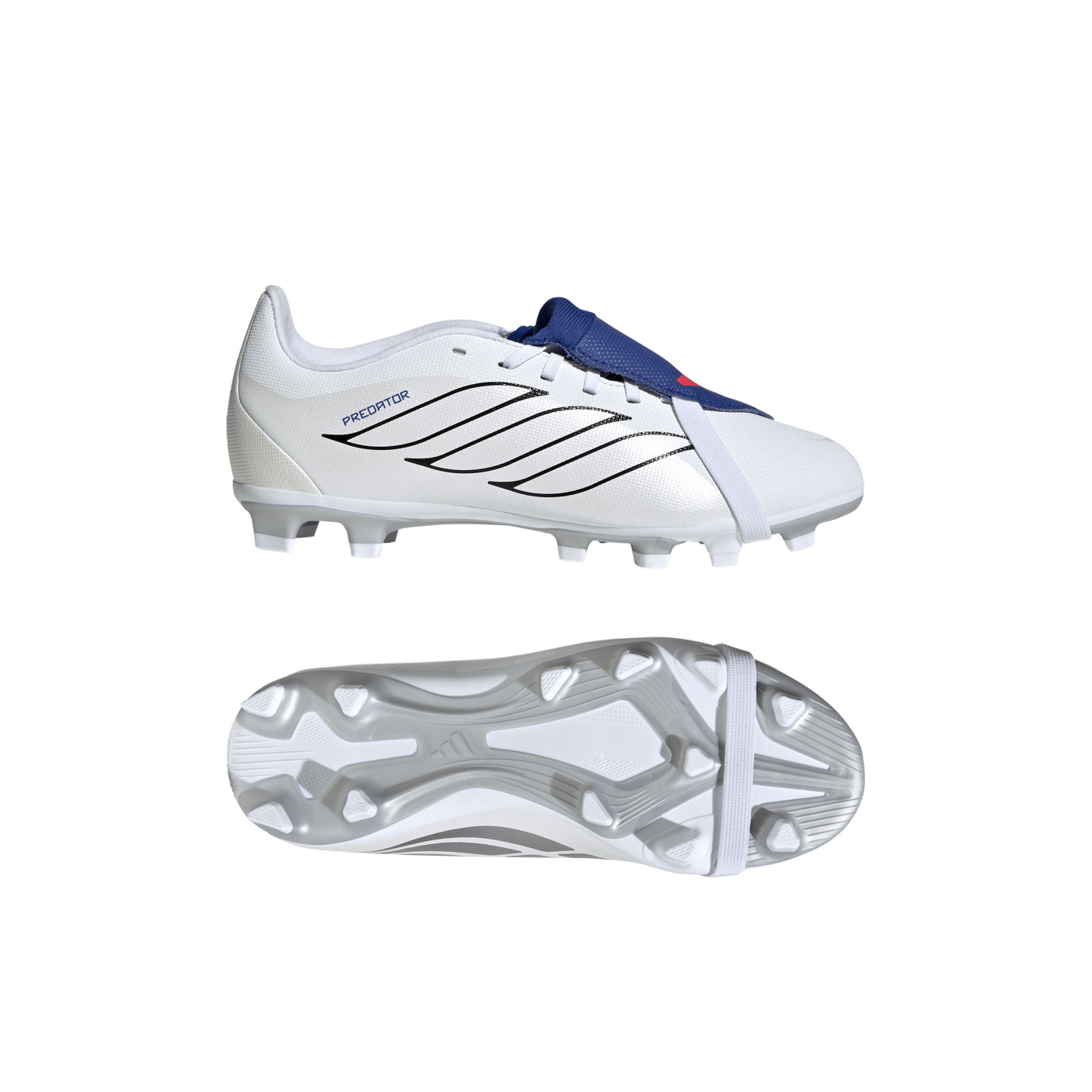 adidas Predator Club FT Gras / Kunstgras Voetbalschoenen (MG) Kids Wit Zilver Blauw Rood