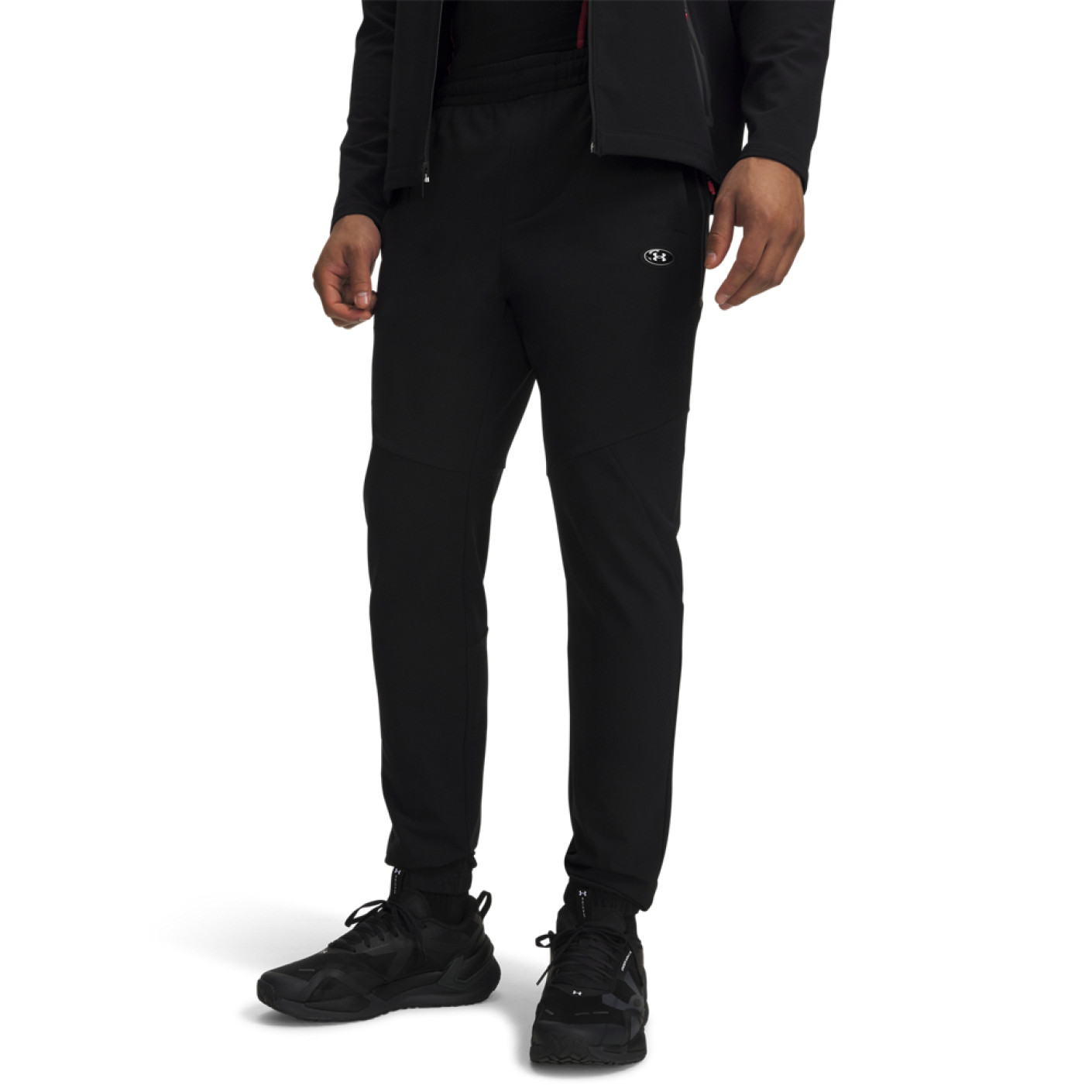 Pantalon d'entraînement pour l'hiver Under Armour Utility Woven, noir, gris foncé, blanc