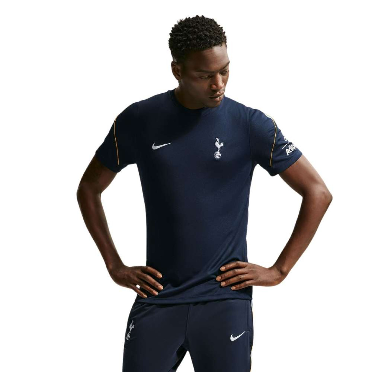 Nike Tottenham Hotspur Strike Trainingsshirt 2026-2027 Donkerblauw Geel Lichtblauw Wit
