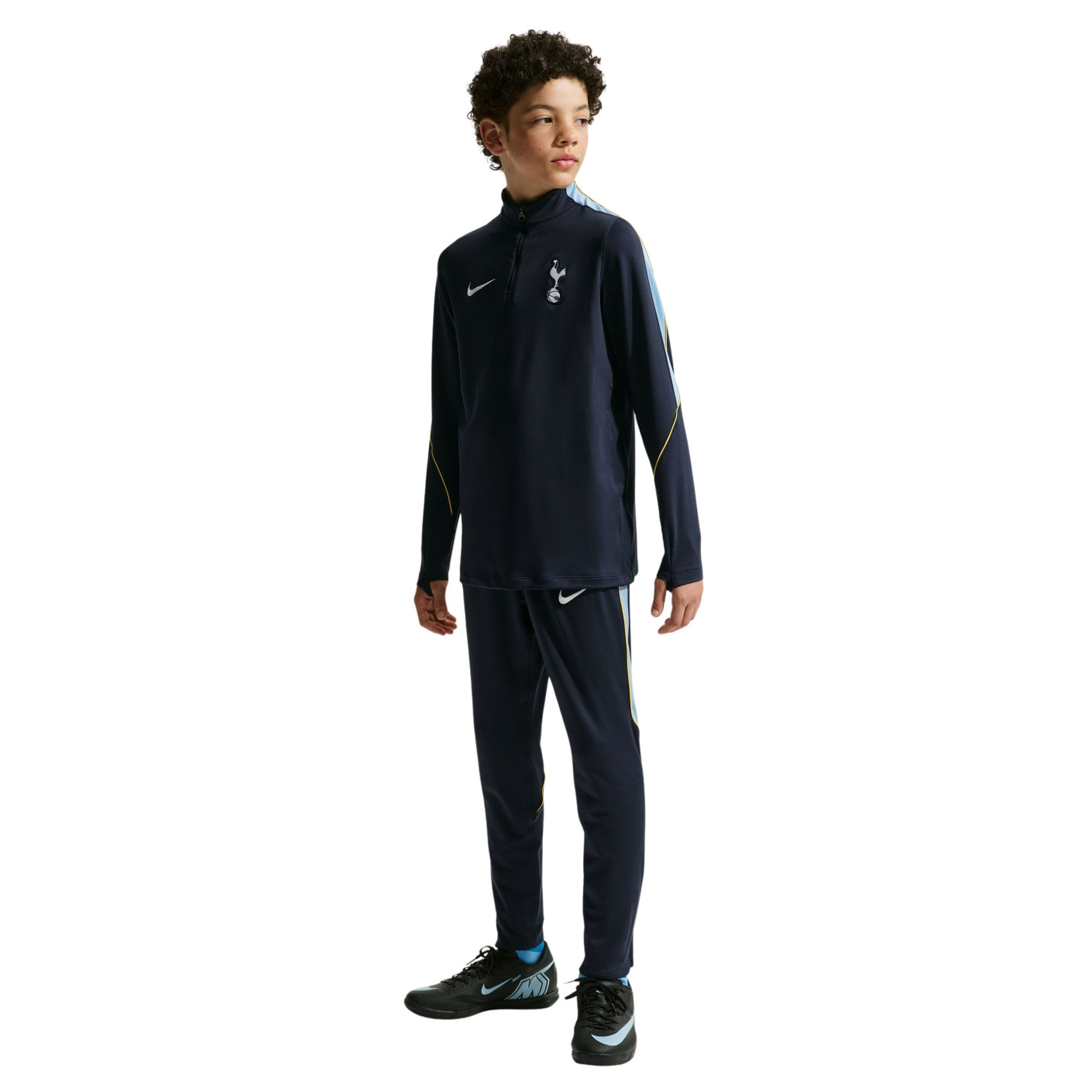 Nike Tottenham Hotspur Strike Trainingspak 1/4-Zip 2026-2027 Kids Donkerblauw Lichtblauw Geel Wit