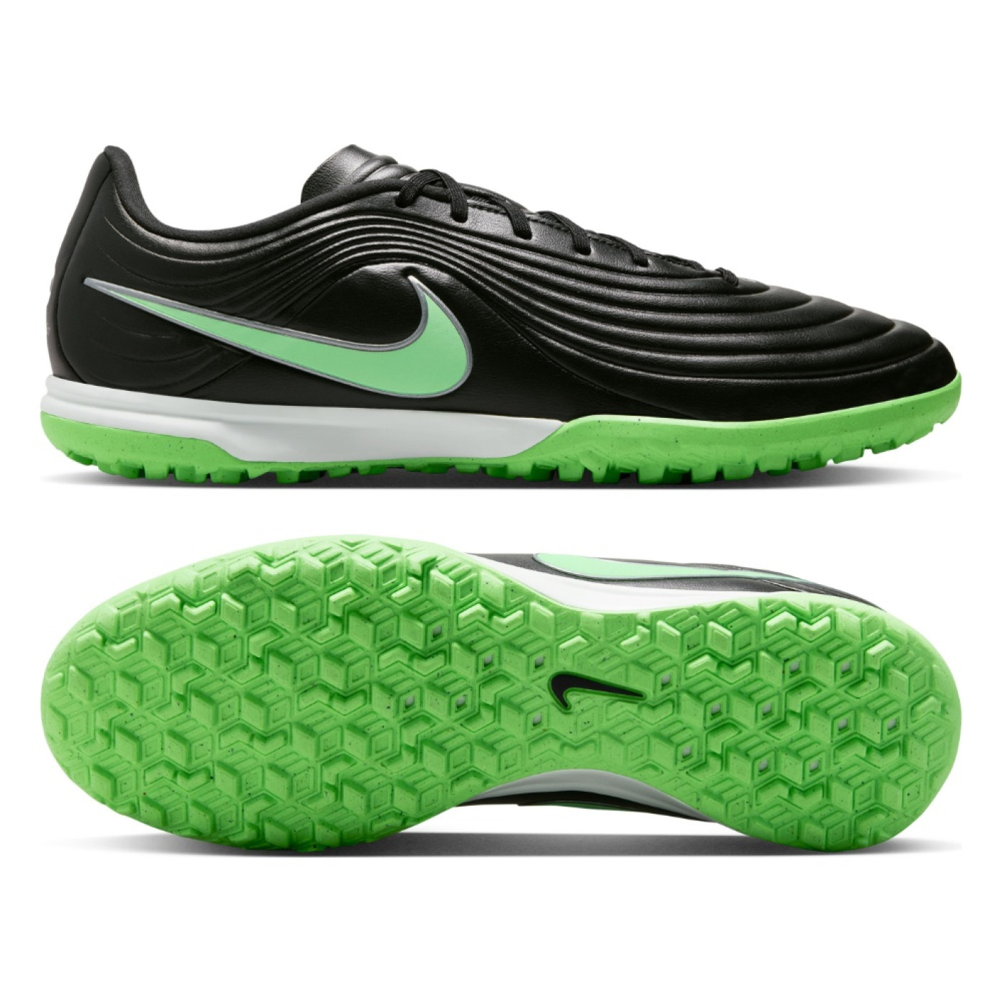 Nike Tiempo Maestro Academy Turf Voetbalschoenen (TF) Zwart Felgroen Zilvergrijs