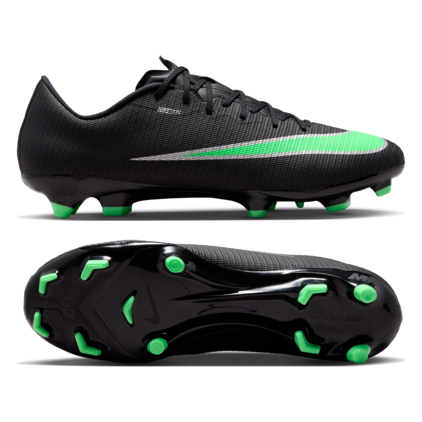Nike Mercurial Vapor 17 Academy Gazon Naturel Gazon Artificiel Chaussures de Foot (MG) Noir Vert Vif Gris Argenté