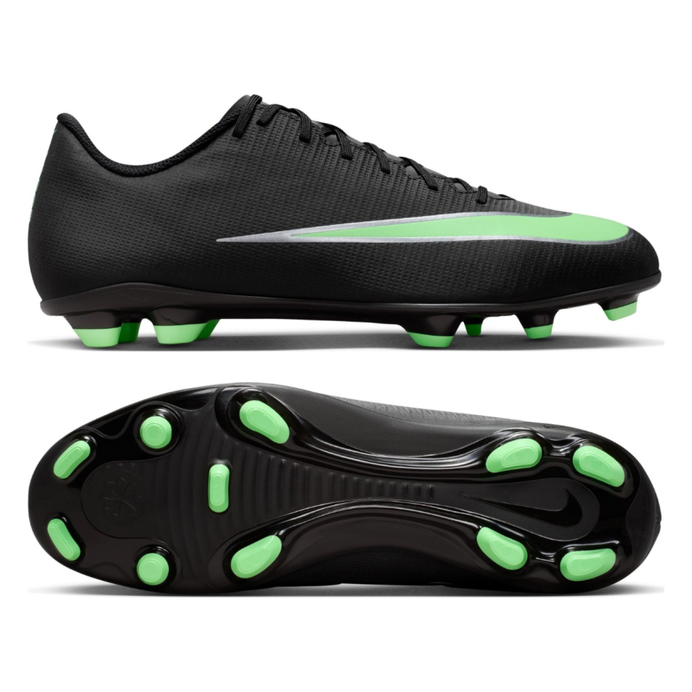 Nike Mercurial Vapor 17 Club Gazon Naturel Gazon Artificiel Chaussures de Foot (MG) Noir Vert Vif Gris Argenté