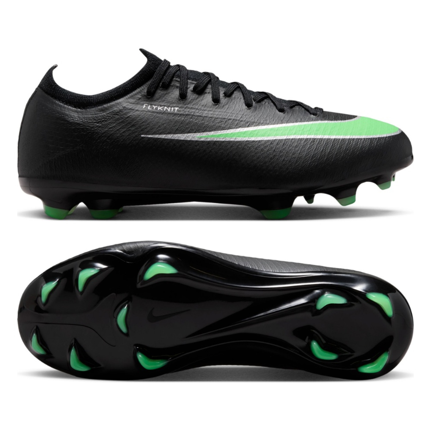 Nike Mercurial Vapor 17 Pro Gras Voetbalschoenen (FG) Kids Zwart Felgroen Zilvergrijs