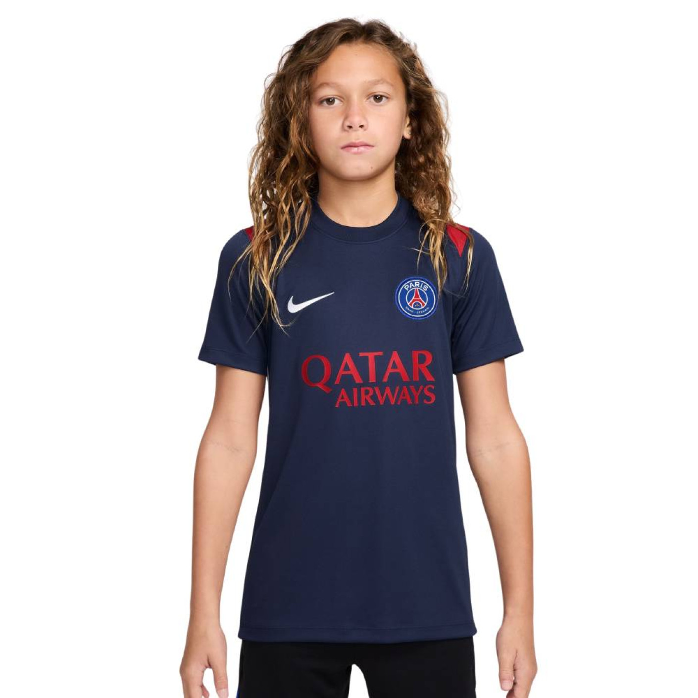 Chemise d'entraînement Nike Paris Saint-Germain Academy Pro 2026-2027 pour Enfants, bleu foncé, rouge, blanc