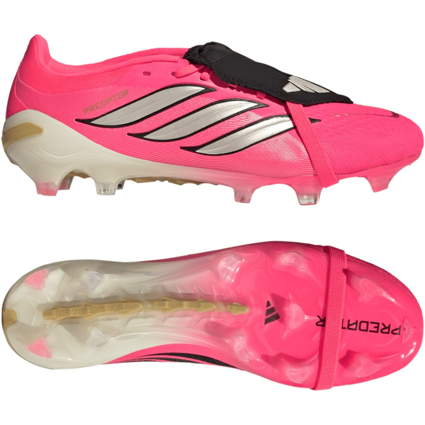 adidas Predator Pro FT Gazon Naturel Chaussures de Foot (FG) Rose Vif Gris Argenté Noir Doré