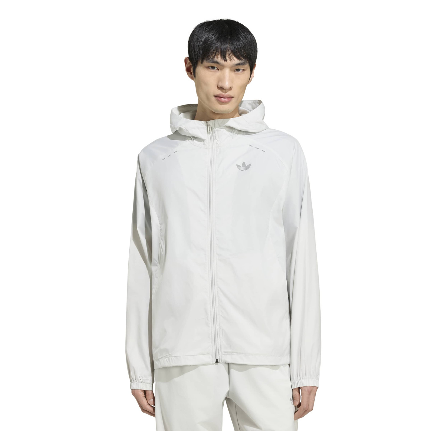 adidas Tech Essential Woven Trainingsjack Lichtgrijs Zilver