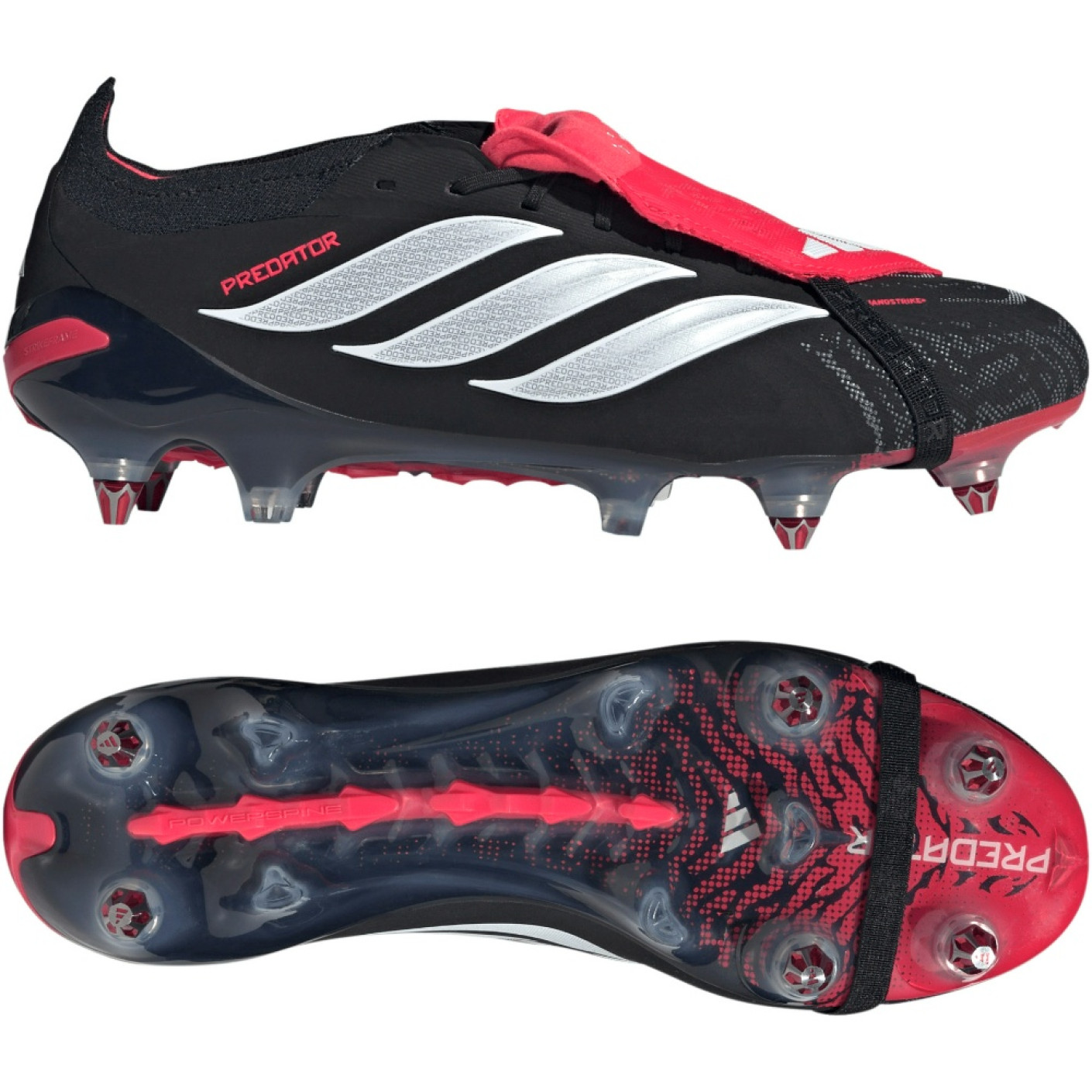 adidas Predator Elite FT Crampons Vissés Chaussures de Foot (SG) Noir Blanc Rouge