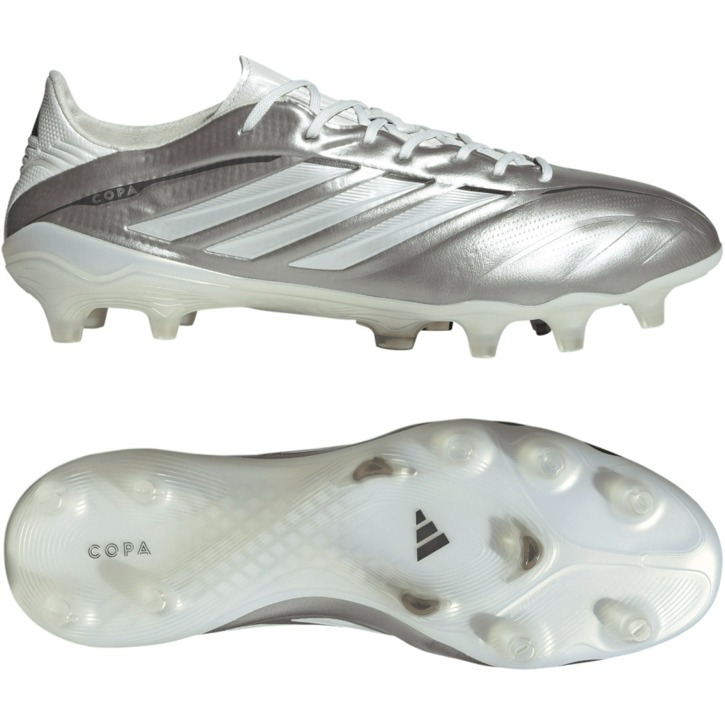 adidas Copa Pure IV Elite Gazon Naturel Chaussures de Foot (FG) Argenté Blanc Gris Foncé